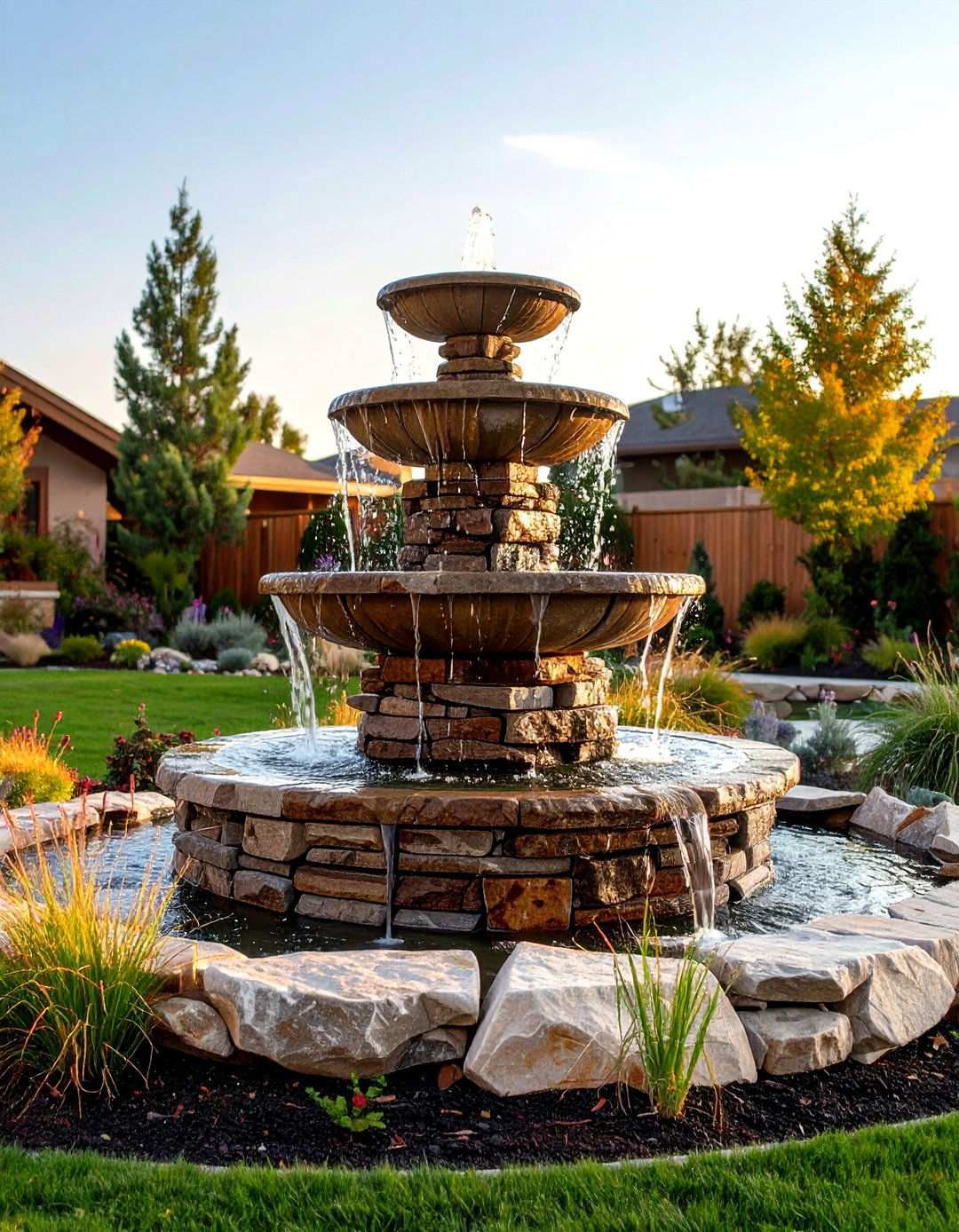 Rock and Stone Backyard Fountains for Natural Beauty - 20 Backyard Fountain Ideas