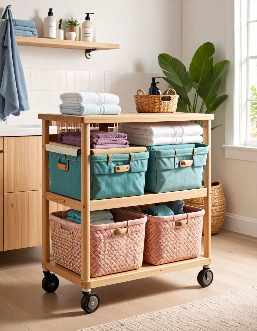 Rolling Hamper Bathroom Organization - 20 Bathroom Organization Ideas