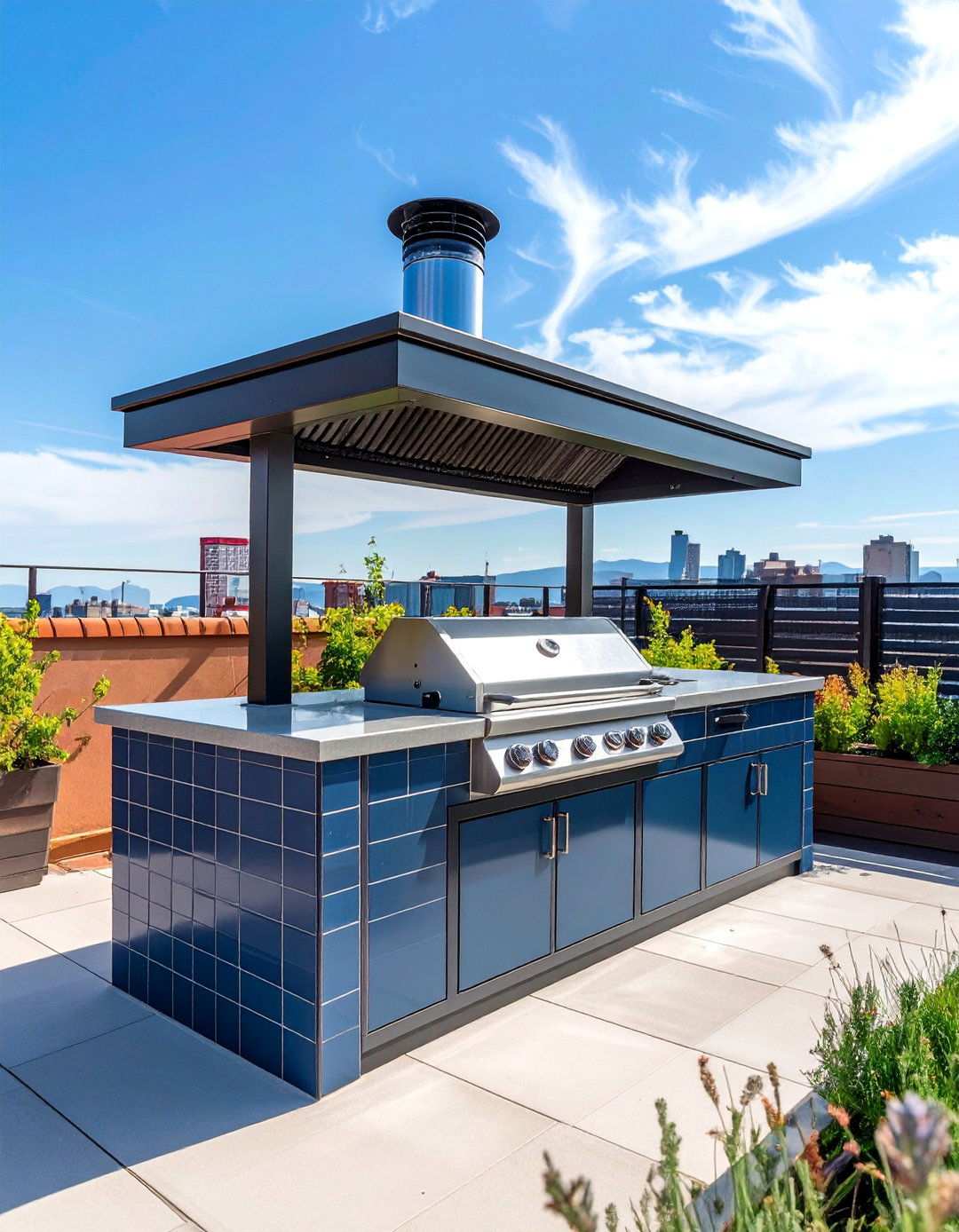 Rooftop BBQ Island for City Views - 20 Bbq Island Ideas