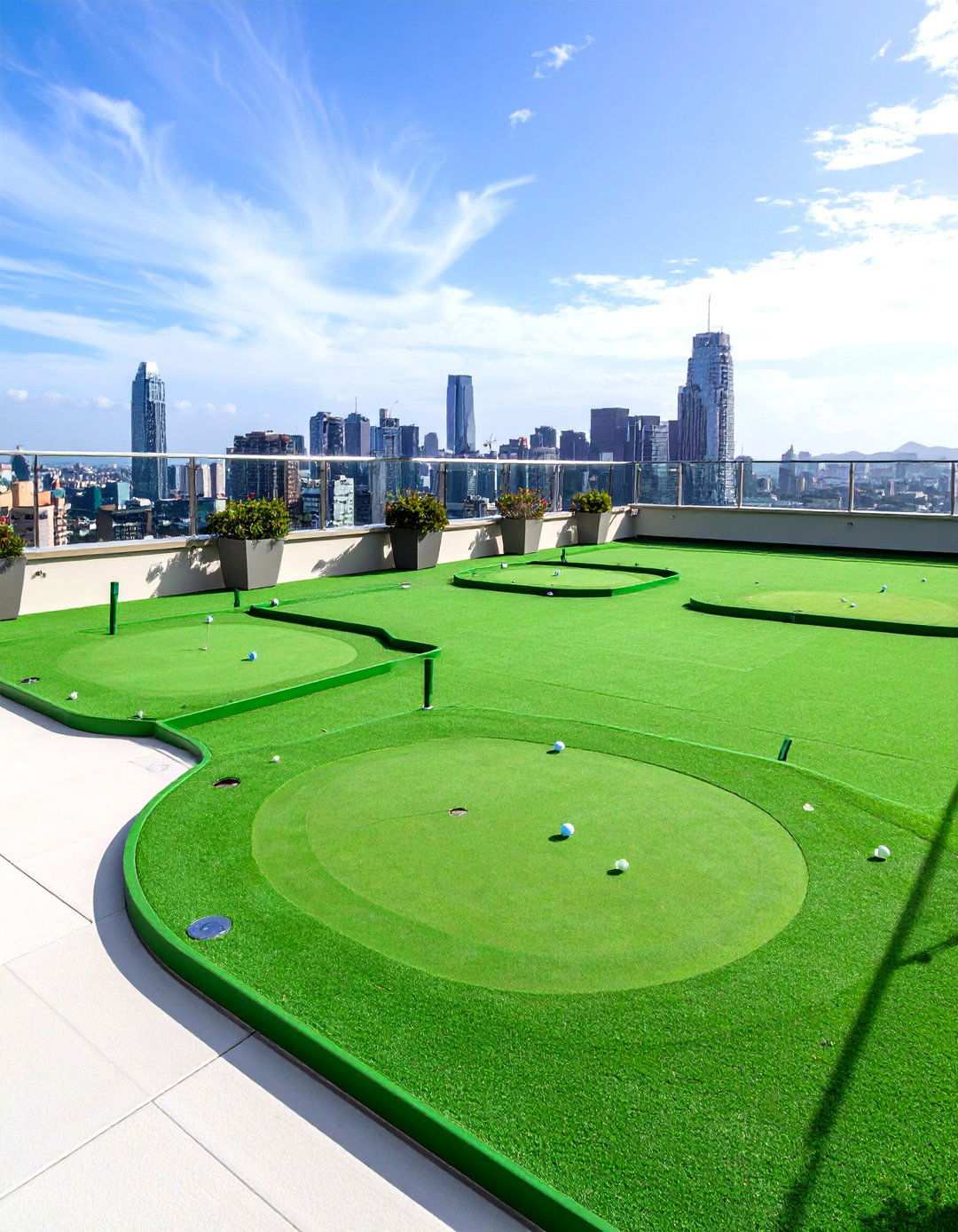 Rooftop Putting Green Installation - 20 Backyard Putting Green Ideas