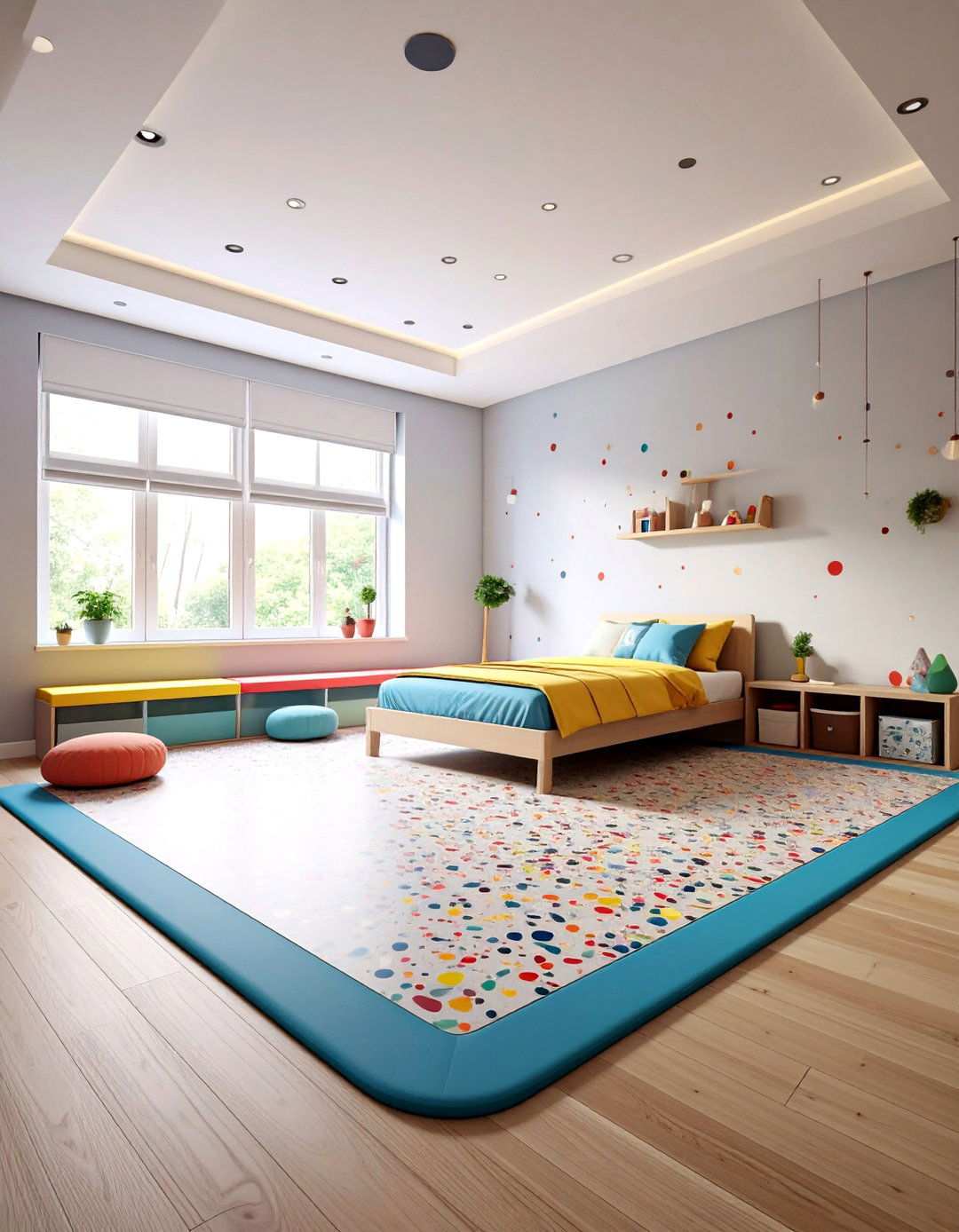 Rubber Bedroom Flooring for Shock Absorbing Safety - 20 Bedroom Flooring Ideas