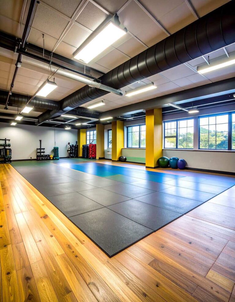 Rubber Flooring Shock Absorbent Foundation for Your Basement Gym - 20 Basement Gym Ideas