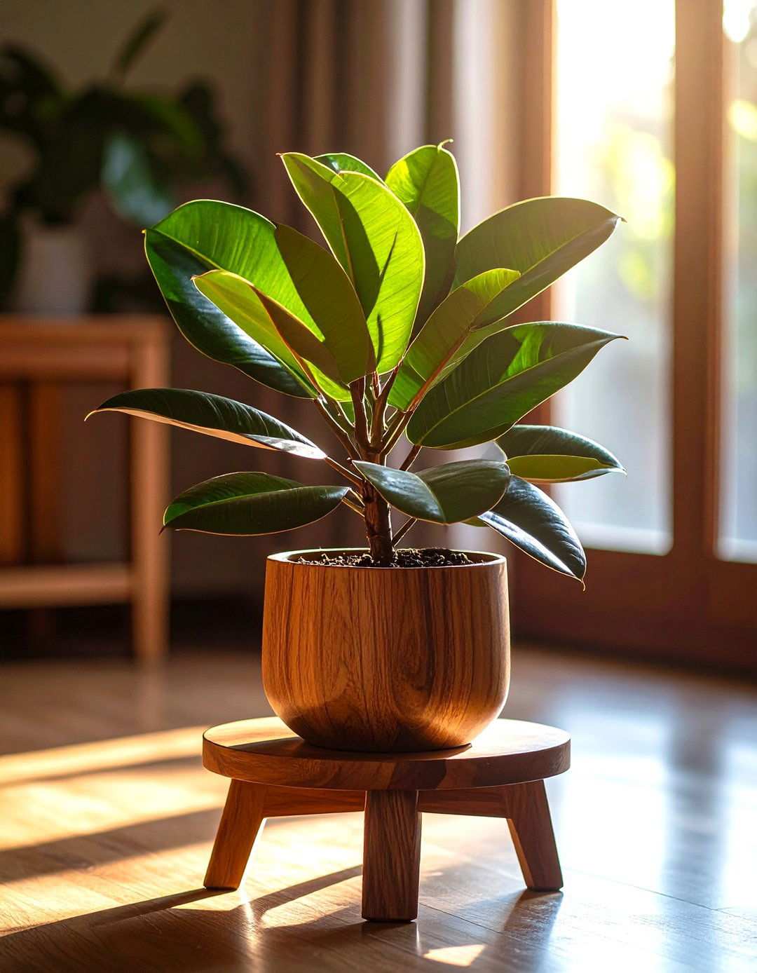 Rubber Plant Greenery - 20 1950s Living Room Ideas