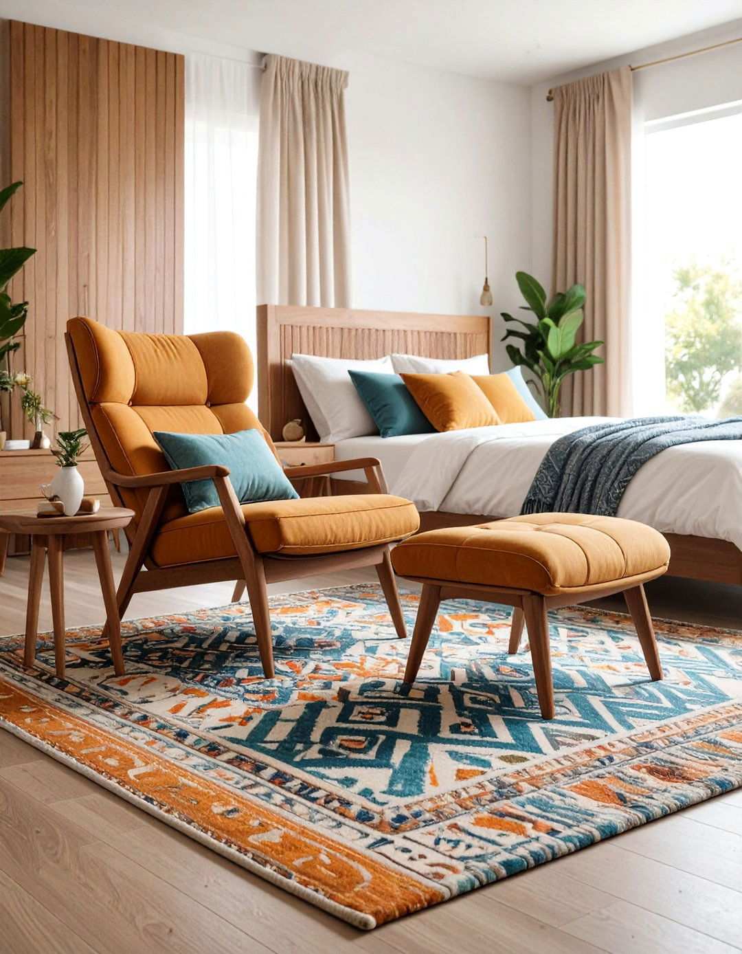 Rug Defined Seating Zone Bedroom Sitting Area - 20 Bedroom Sitting Area Ideas