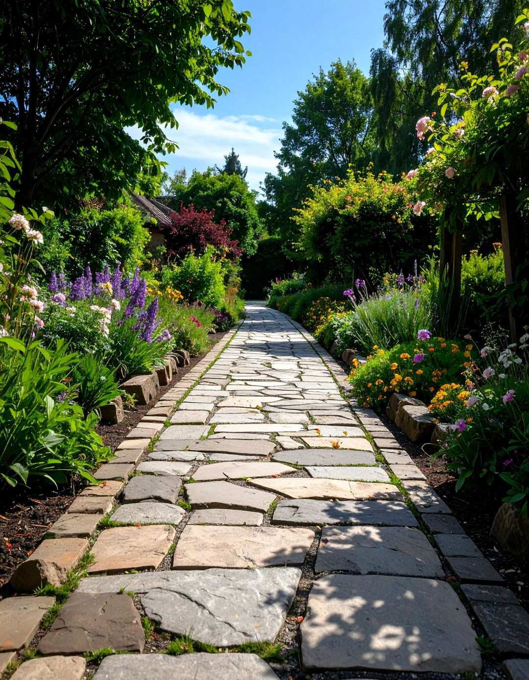 Rustic Asphalt Walkways with Natural Stone Integration - 20 Asphalt Walkway Ideas