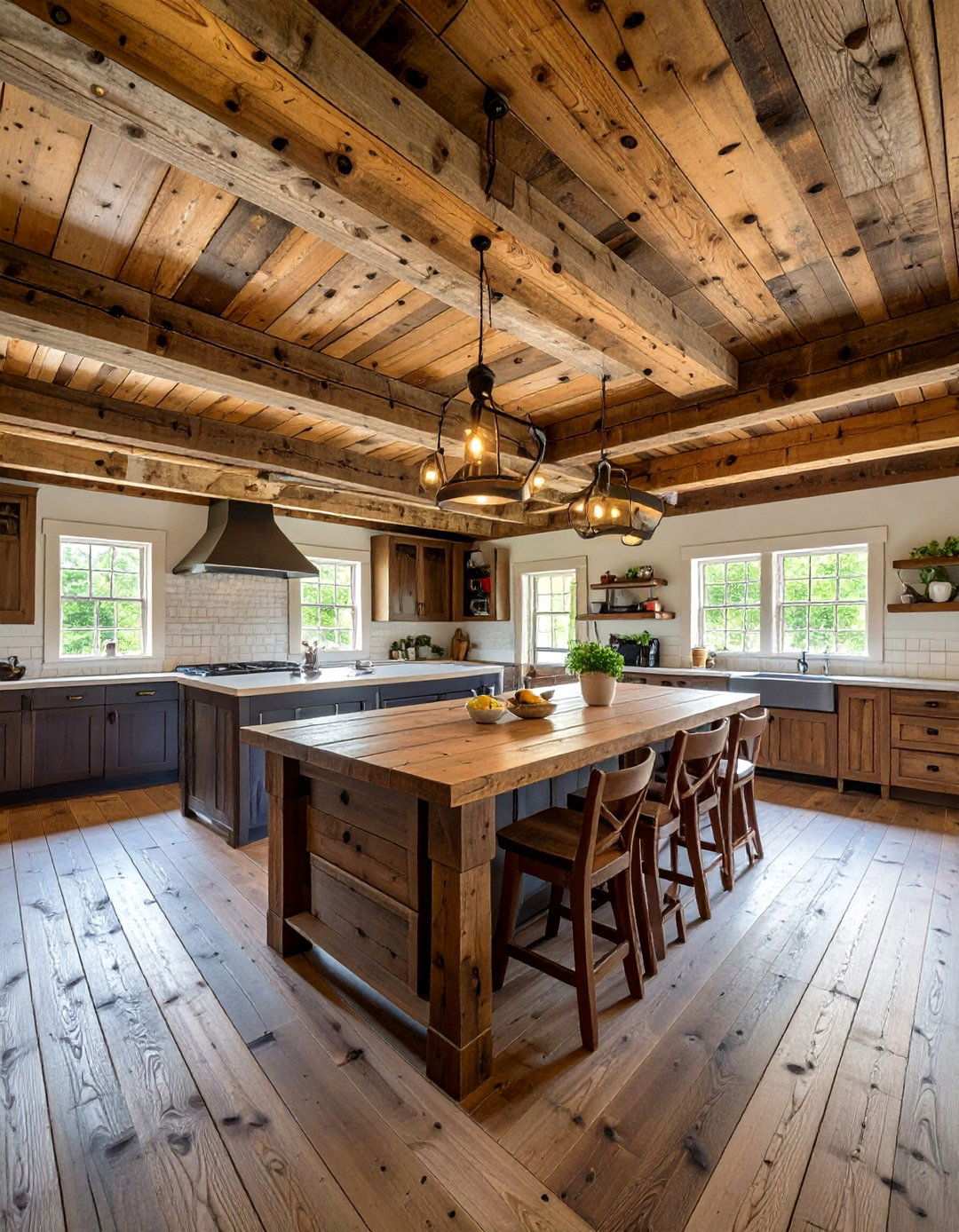 Rustic Barn Wood Basement Ceilings for Farmhouse Appeal - 20 Basement Ceiling Ideas