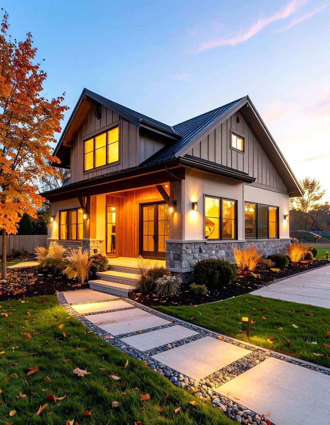 Rustic Lighting Barn House Glow - 20 Barn House Exterior Ideas