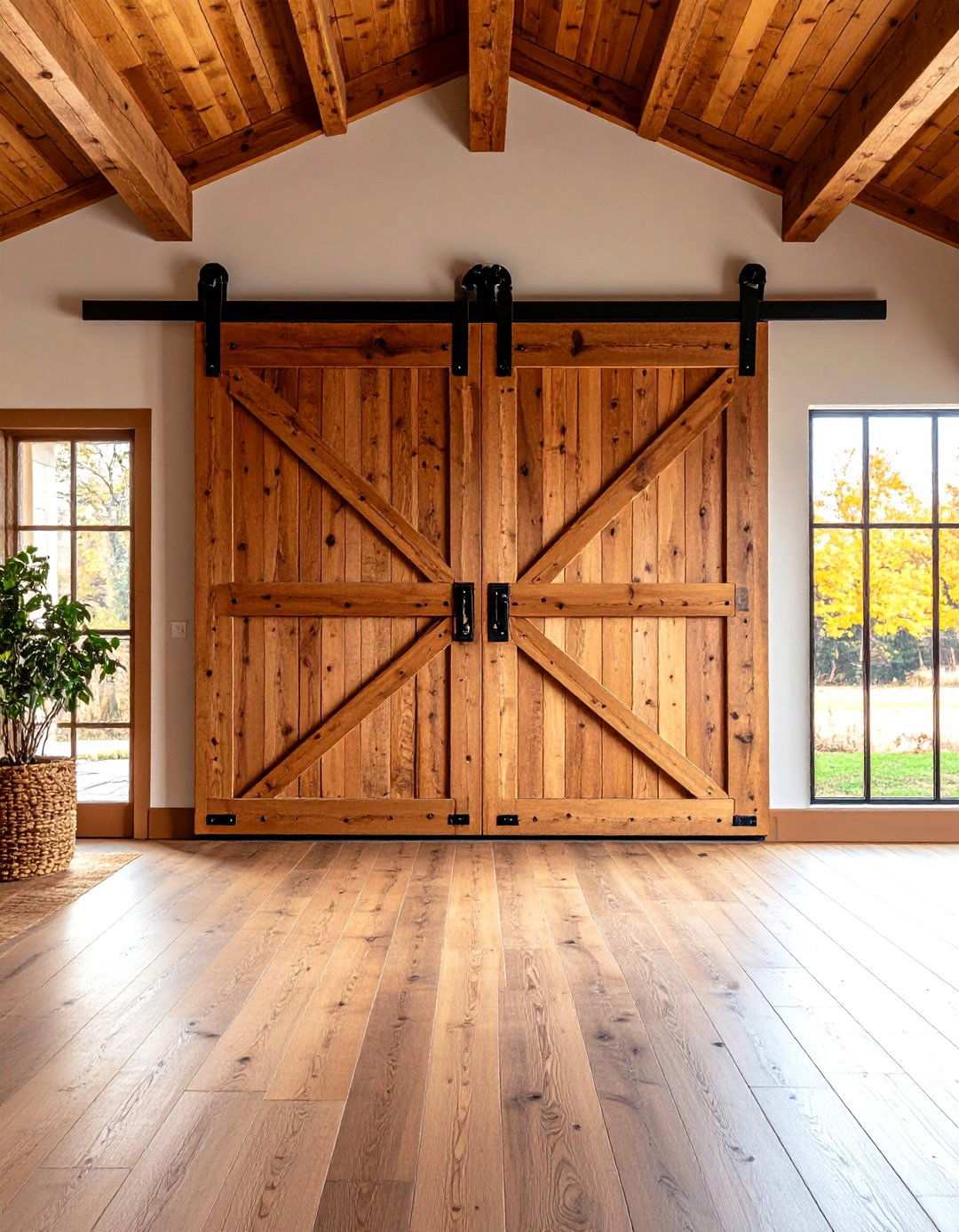 Rustic X Brace Barn Door for Farmhouse Charm - 20 Barn Door Ideas