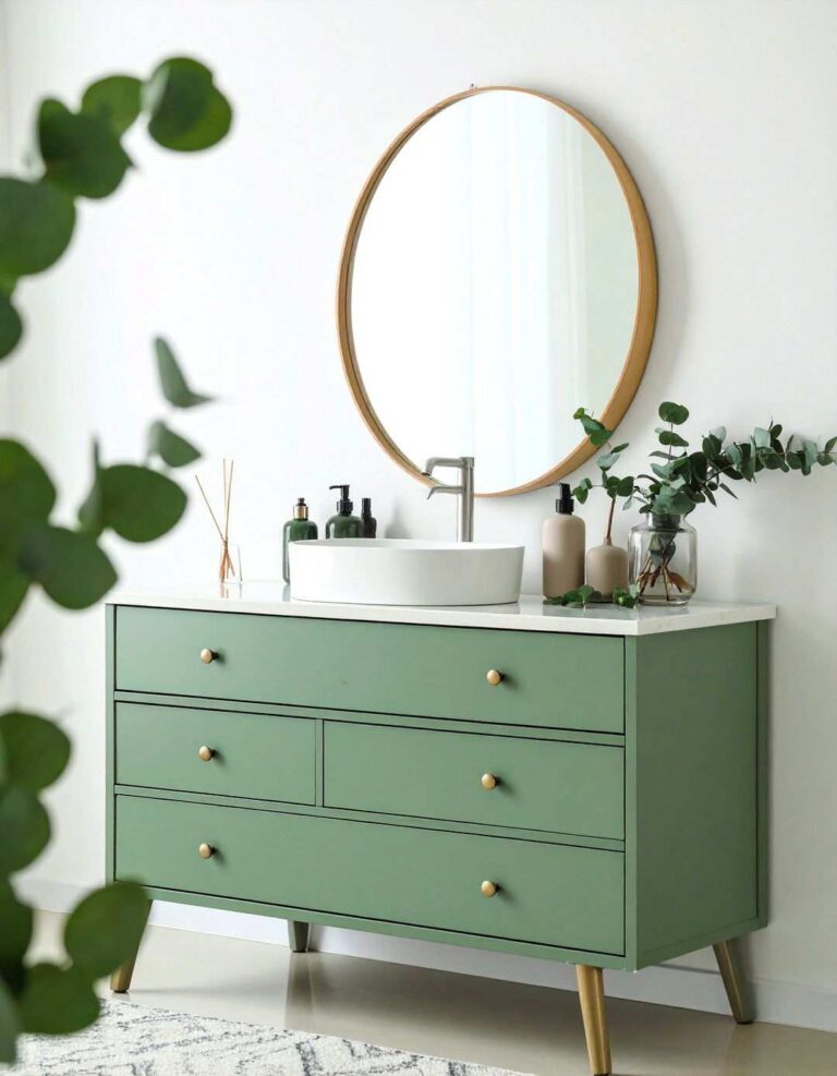 Sage Green Vanity for Spa Day Calm - 20 Bathroom With Green Vanity