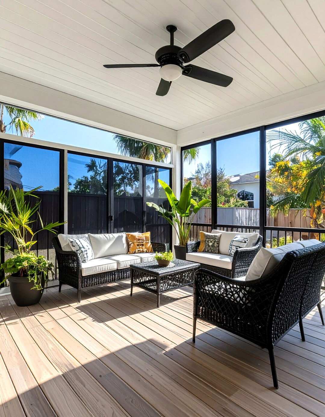 Screened Barndominium Front Porch for Bug Free Outdoor Living - 20 Barndominium Front Porch Ideas