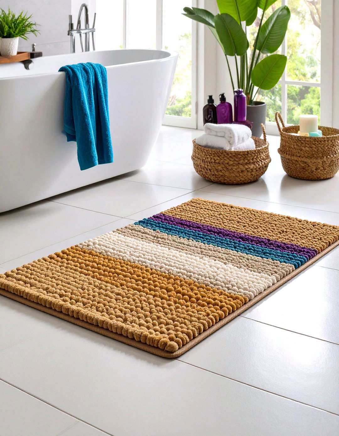 Secure Non Slip Bathroom Rug for Safety - 20 Bathroom Rug Ideas