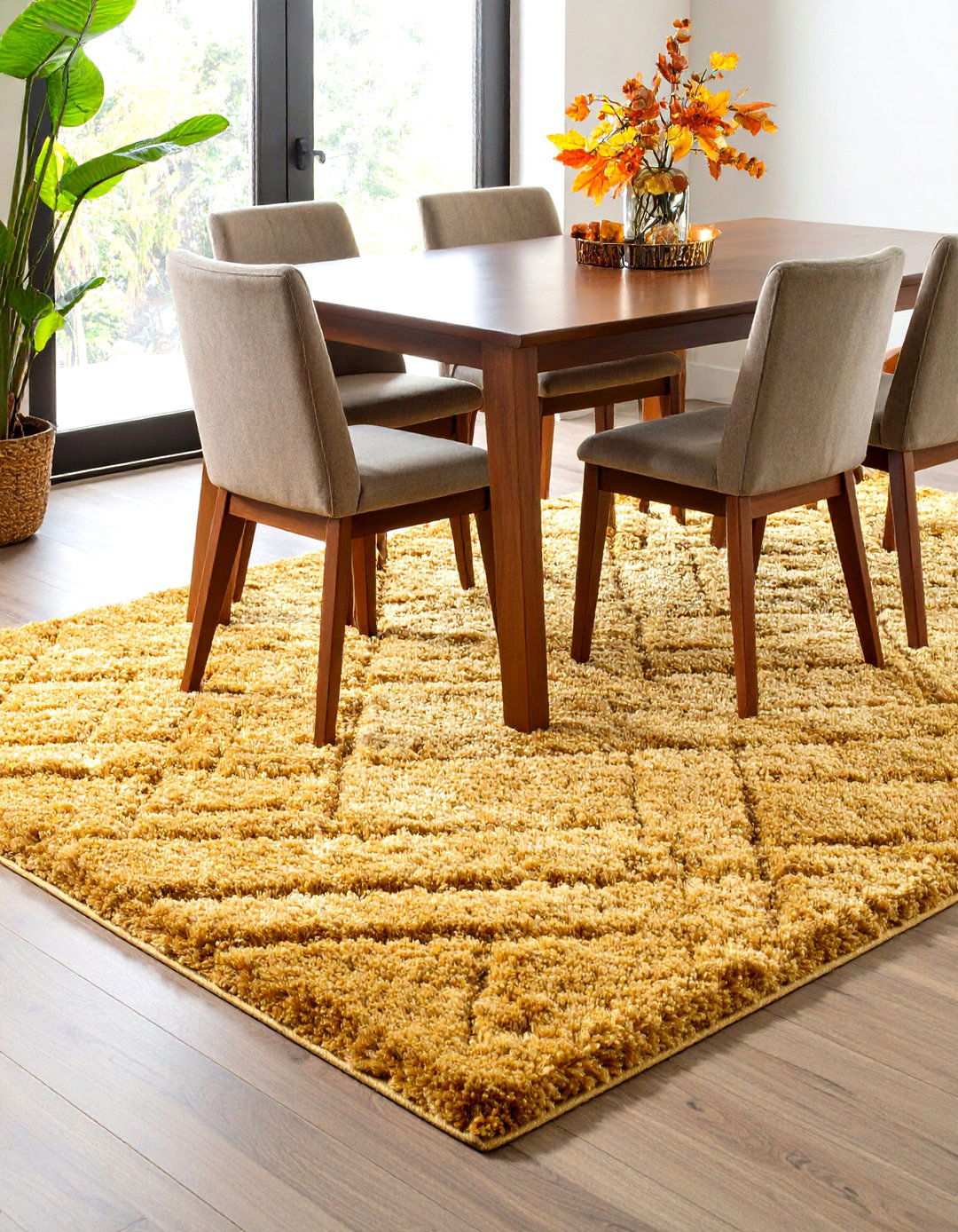 Shag Rugs for Textural s Dining Room Comfort - 20 70s Dining Room Design Ideas