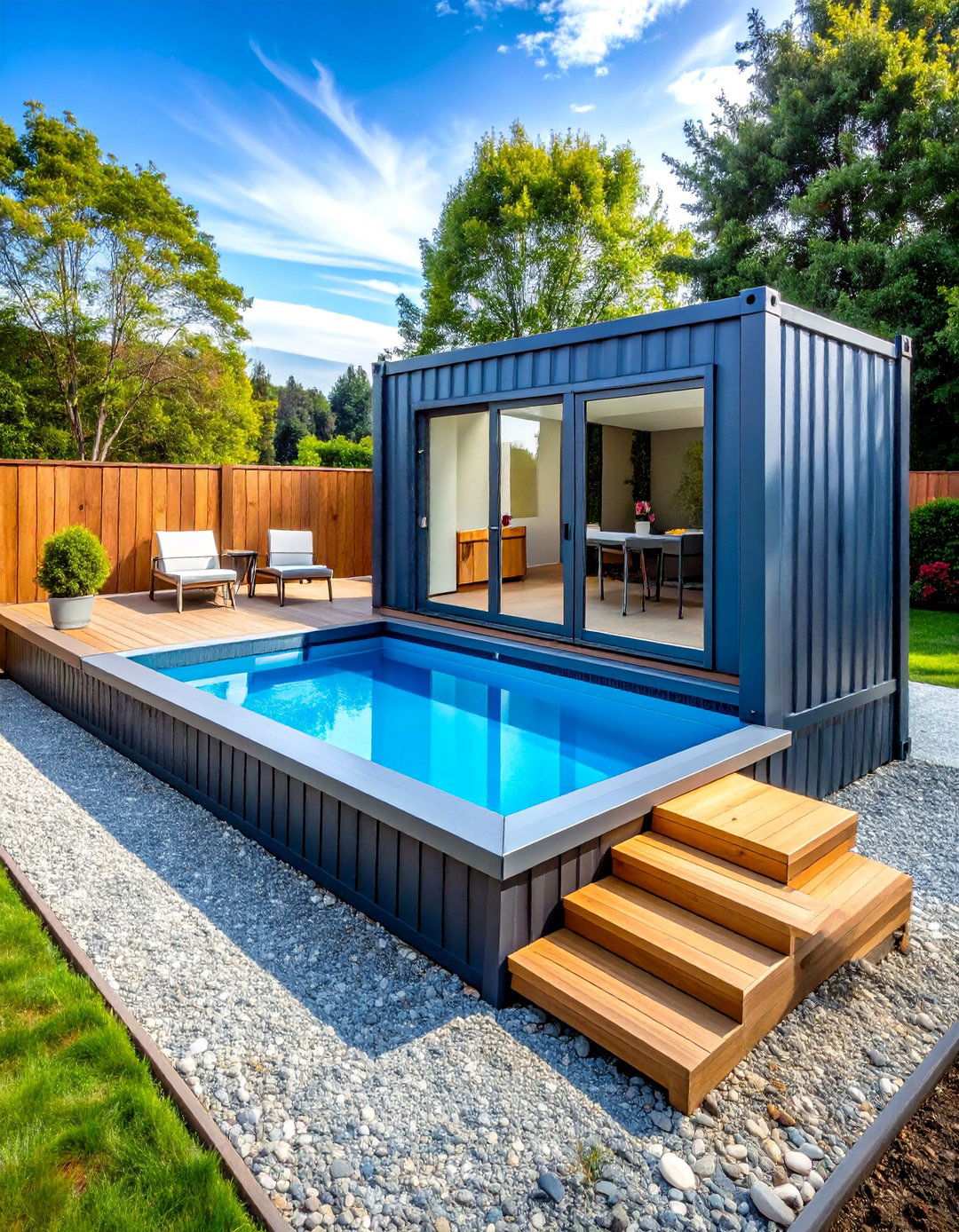 Shipping Container Plunge Pool - 20 Backyard Pool Ideas on a Budget