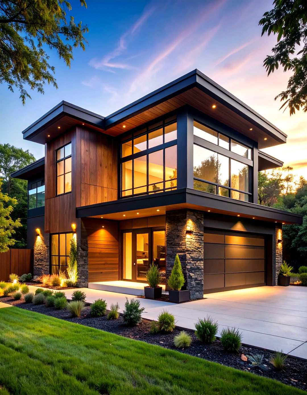 Shou Sugi Ban Charred Wood Statement Walls - 20 Black Modern Farmhouse Exterior Design Ideas