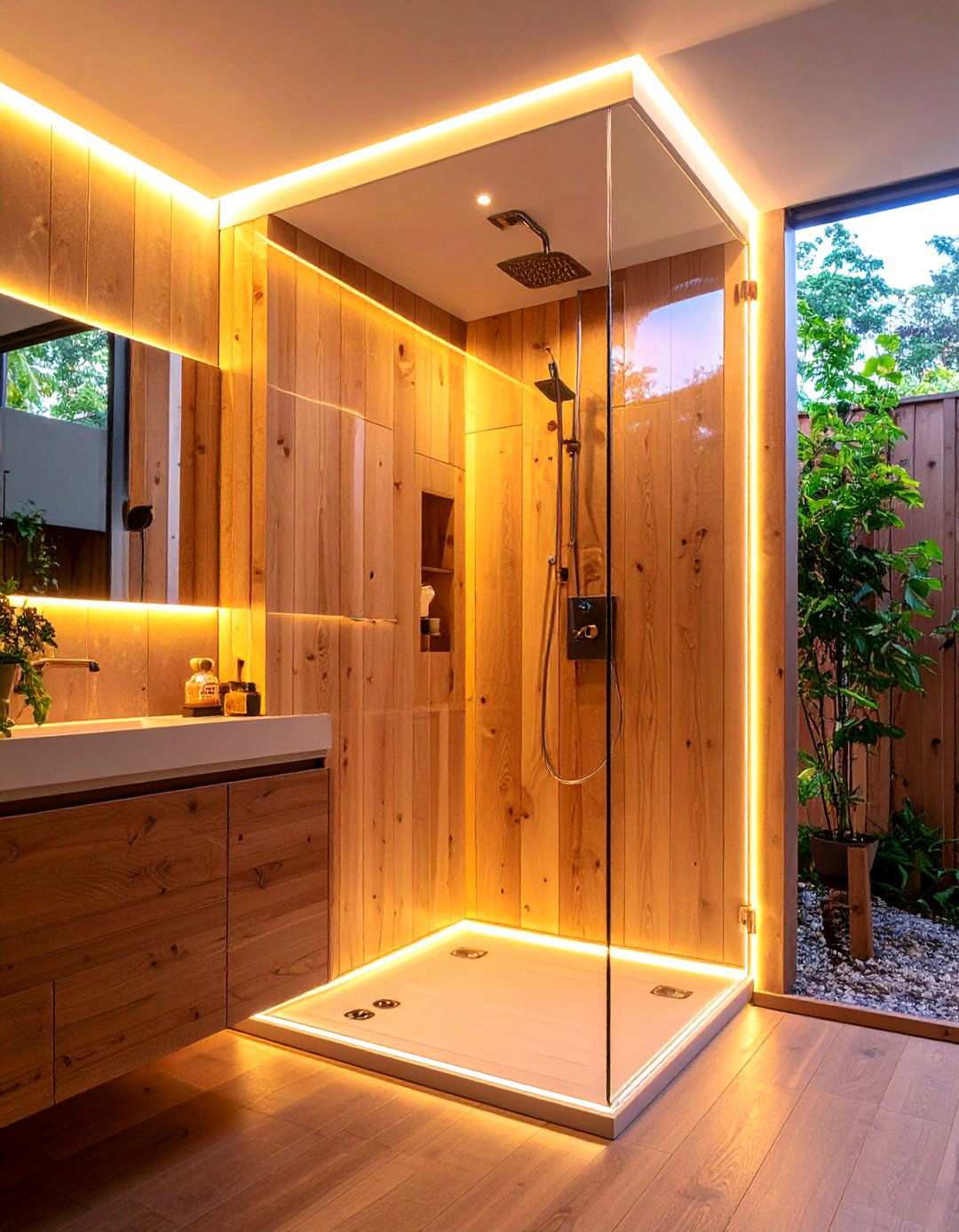 Shower Niche Accent Bathroom Lighting with Waterproof LEDs - 20 Bathroom Lighting Ideas