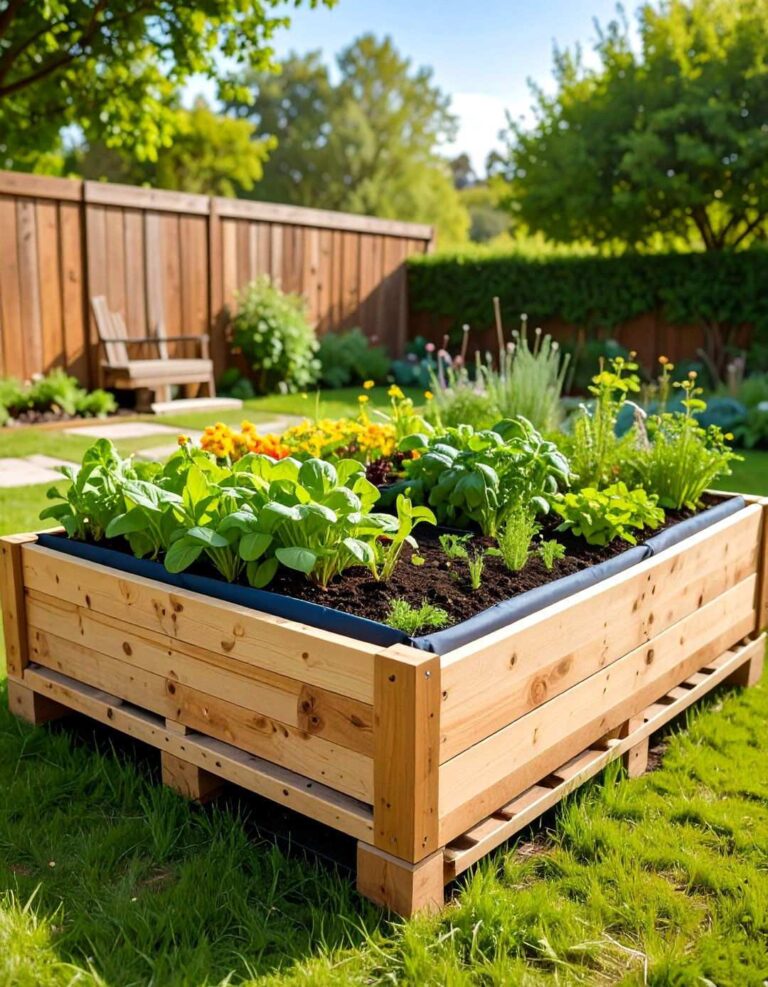 Simple Whole Pallet Raised Garden Bed - 20 Inexpensive Raised Garden Bed Ideas