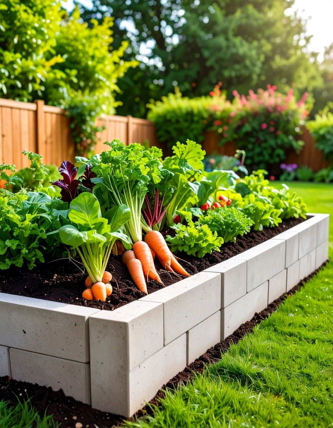 Single Layer Concrete Block Raised Garden Bed - 20 Inexpensive Raised Garden Bed Ideas