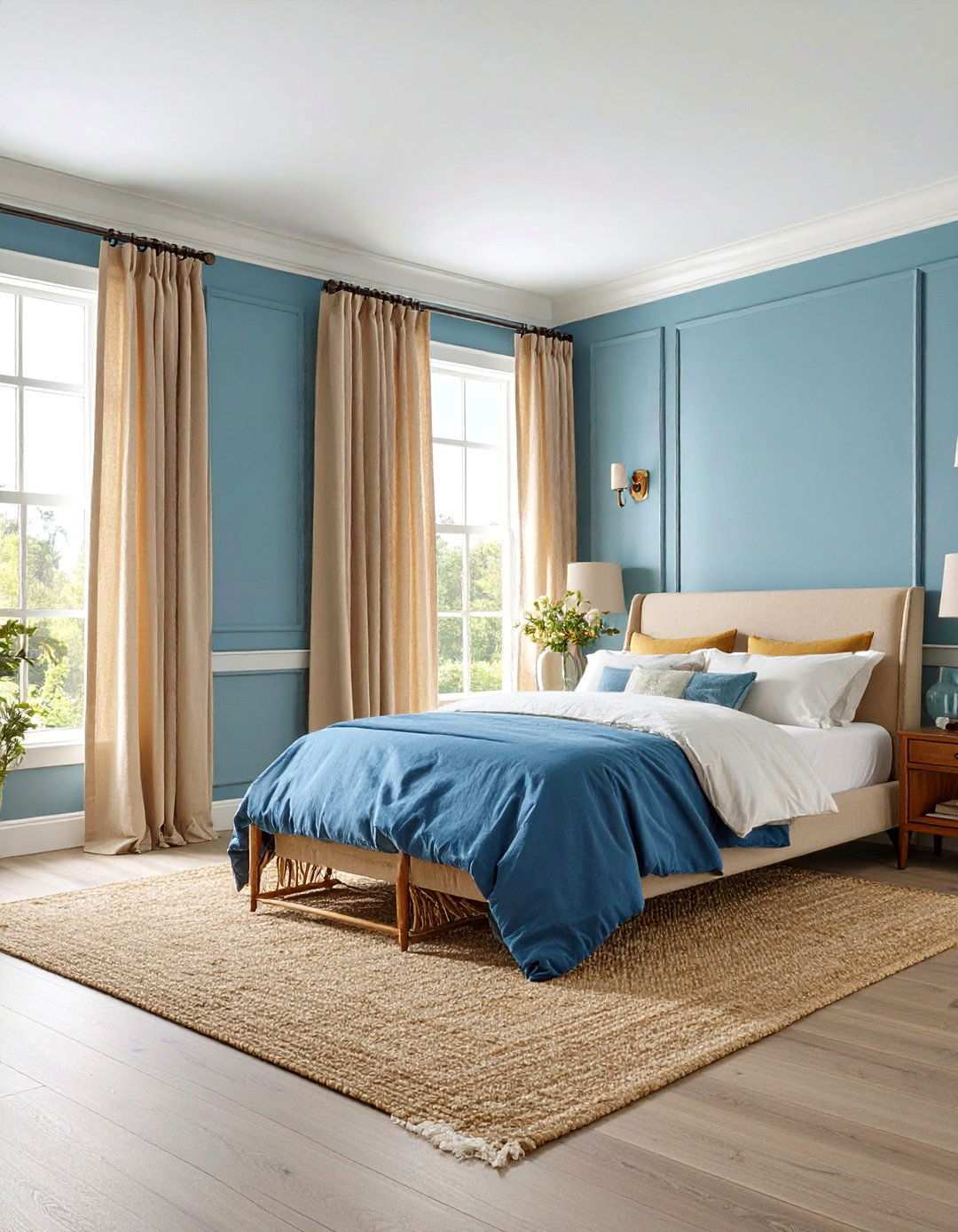 Sky Blue and Warm Sand Bedroom Painting Calm - 20 Bedroom Painting Ideas With Two Colors