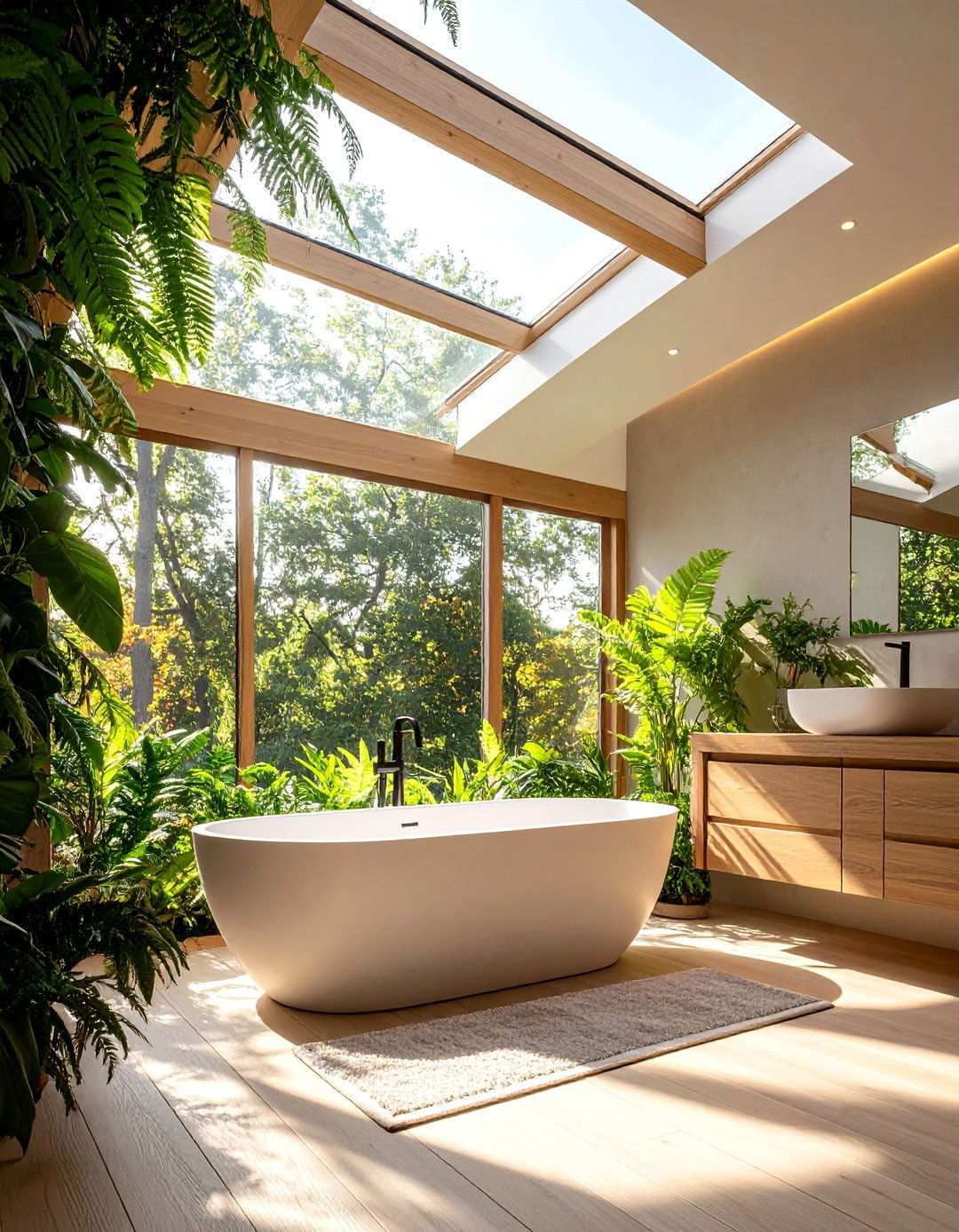 Skylight Lit Bathtub for Natural Therapy - 20 Bathtub Ideas