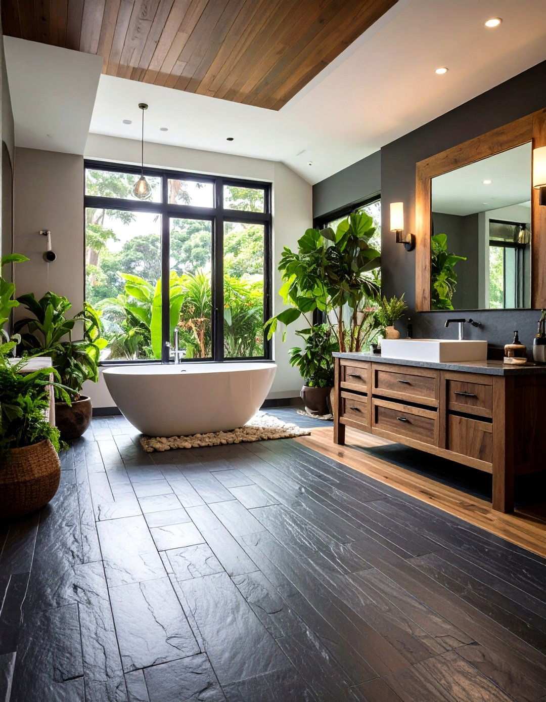 Slate Bathroom Flooring - 20 Bathroom Flooring Ideas