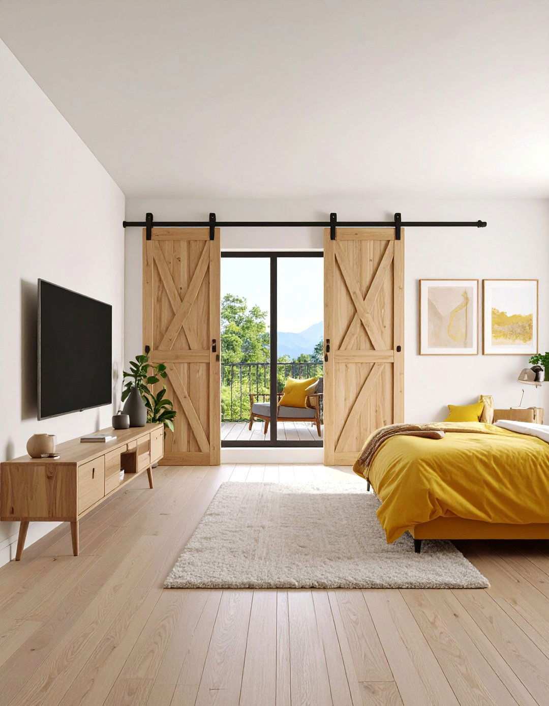 Sliding Artwork to Hide the Bedroom TV - 20 Bedroom Tv Ideas