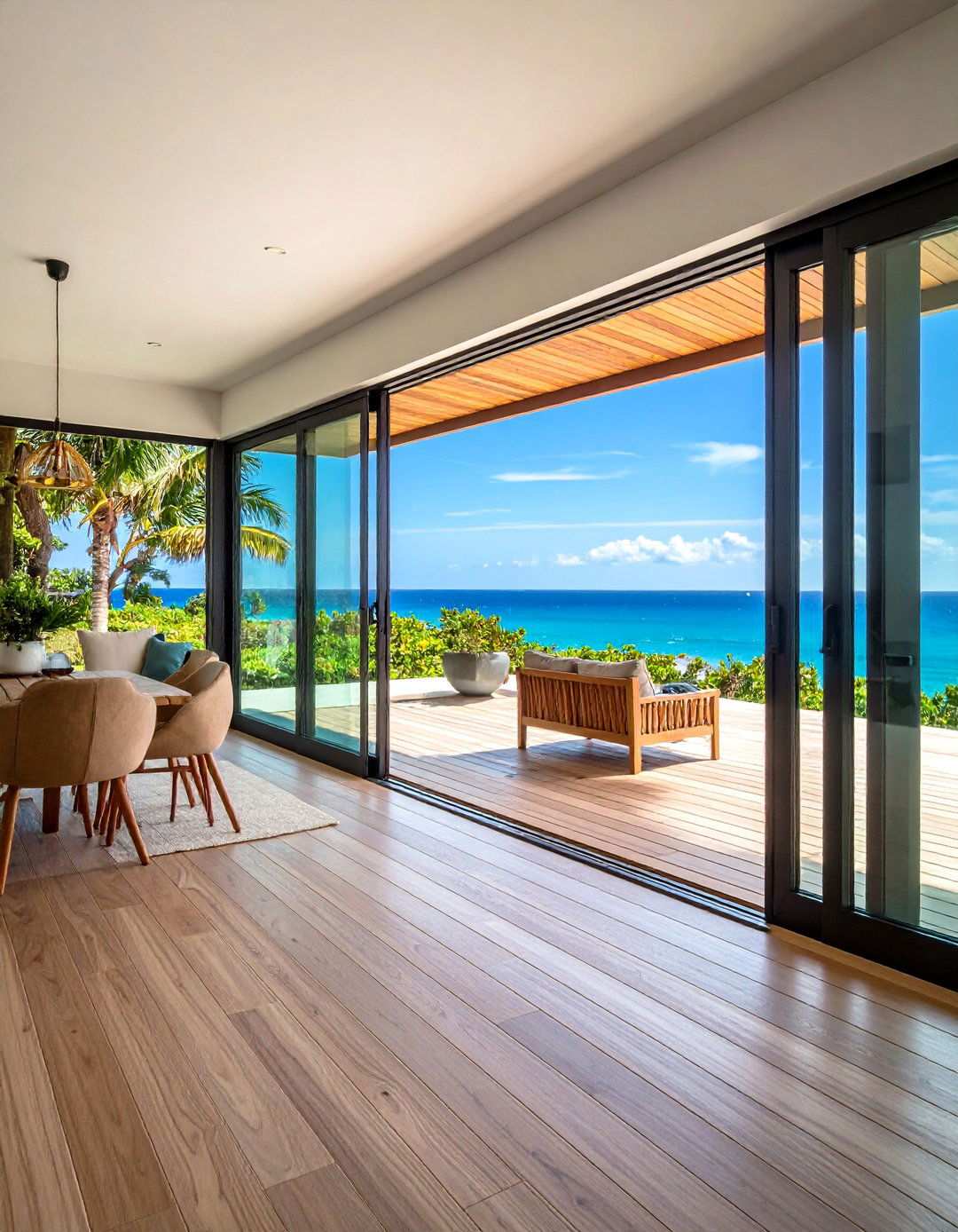 Sliding Glass Doors Blur Lines in Beach House Decor - 20 Beach House Decor Ideas