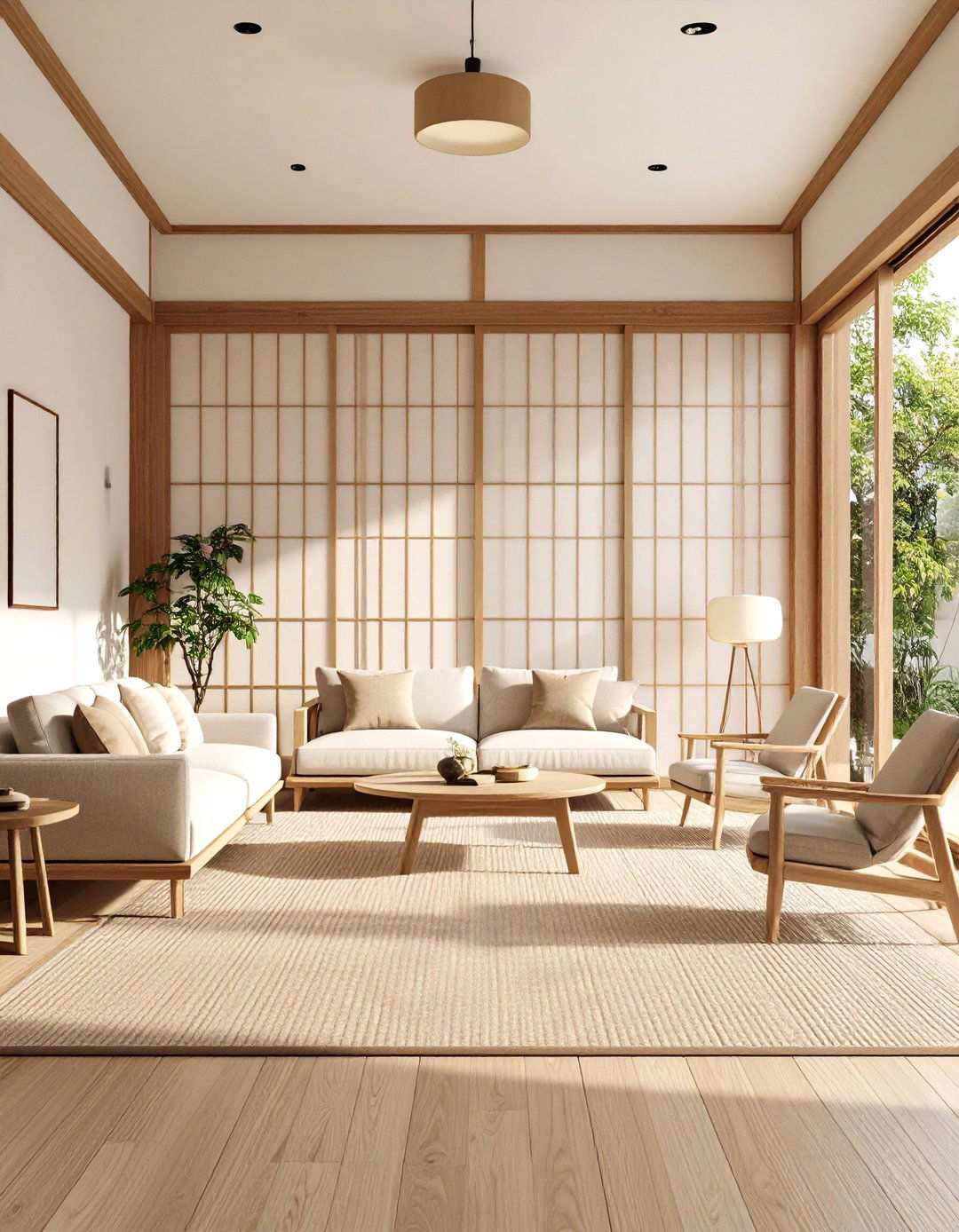 Sliding Shoji Screen Living Room Dividers - 20 Asian Living Room Ideas