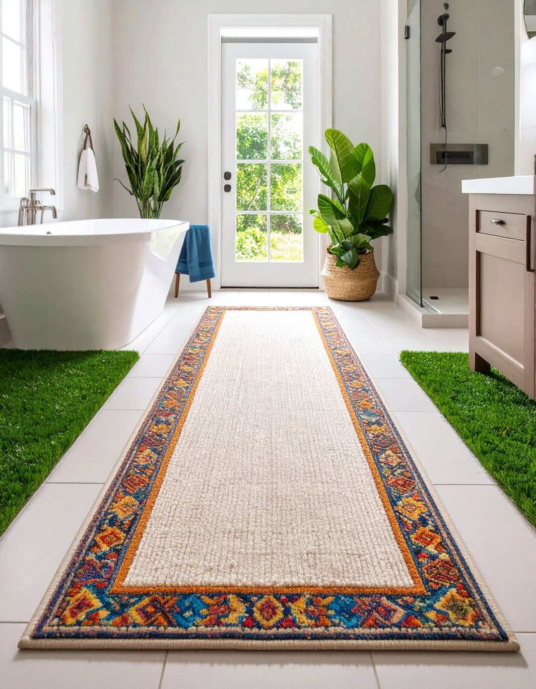 Slim Runner Bathroom Rug for Narrow Spaces - 20 Bathroom Rug Ideas