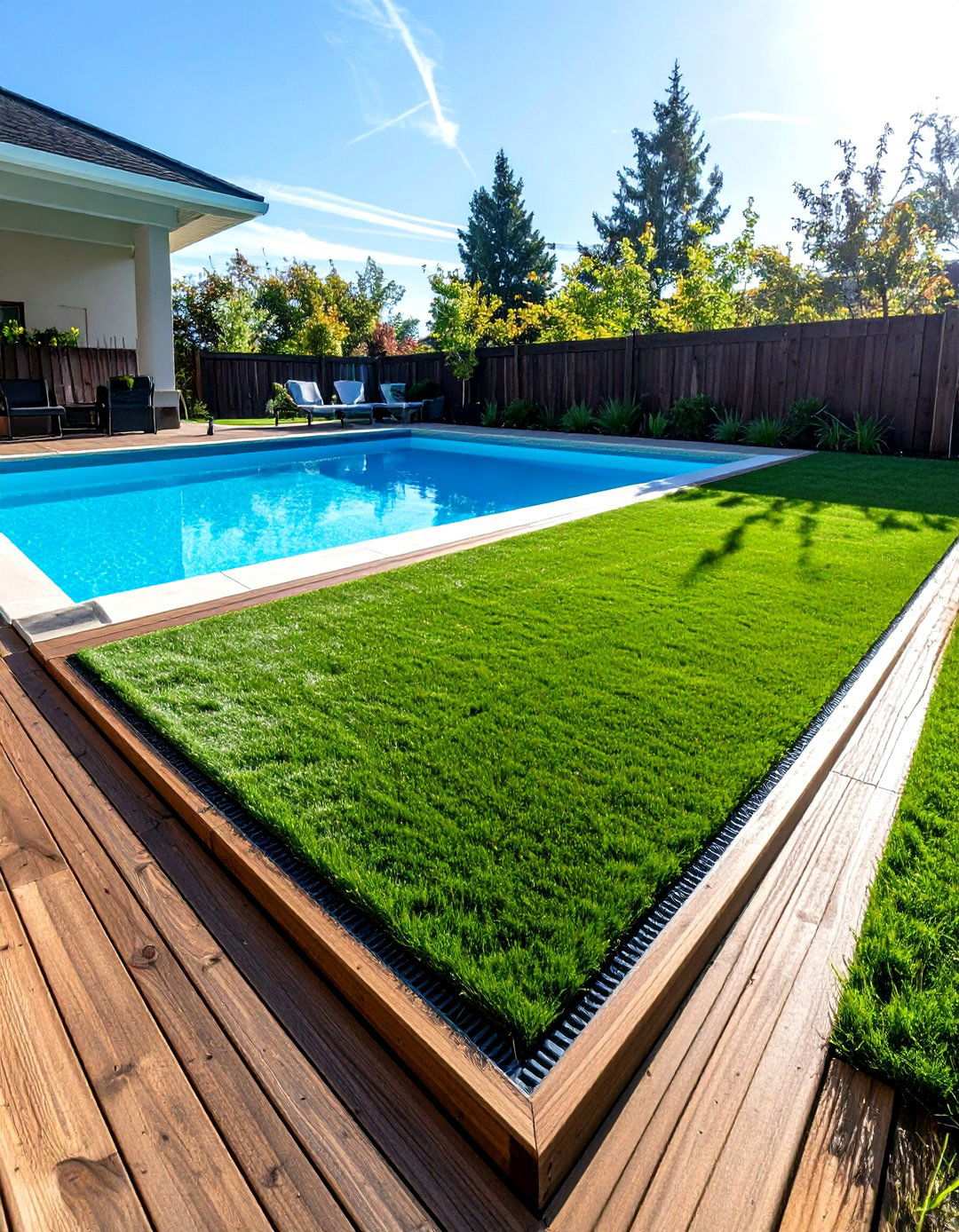 Slip Safe Poolside Turf - 20 Backyard Turf Ideas