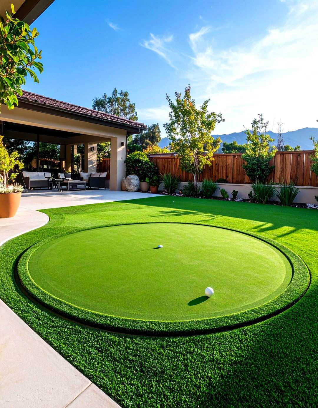 Small Space Circular Putting Green - 20 Backyard Putting Green Ideas