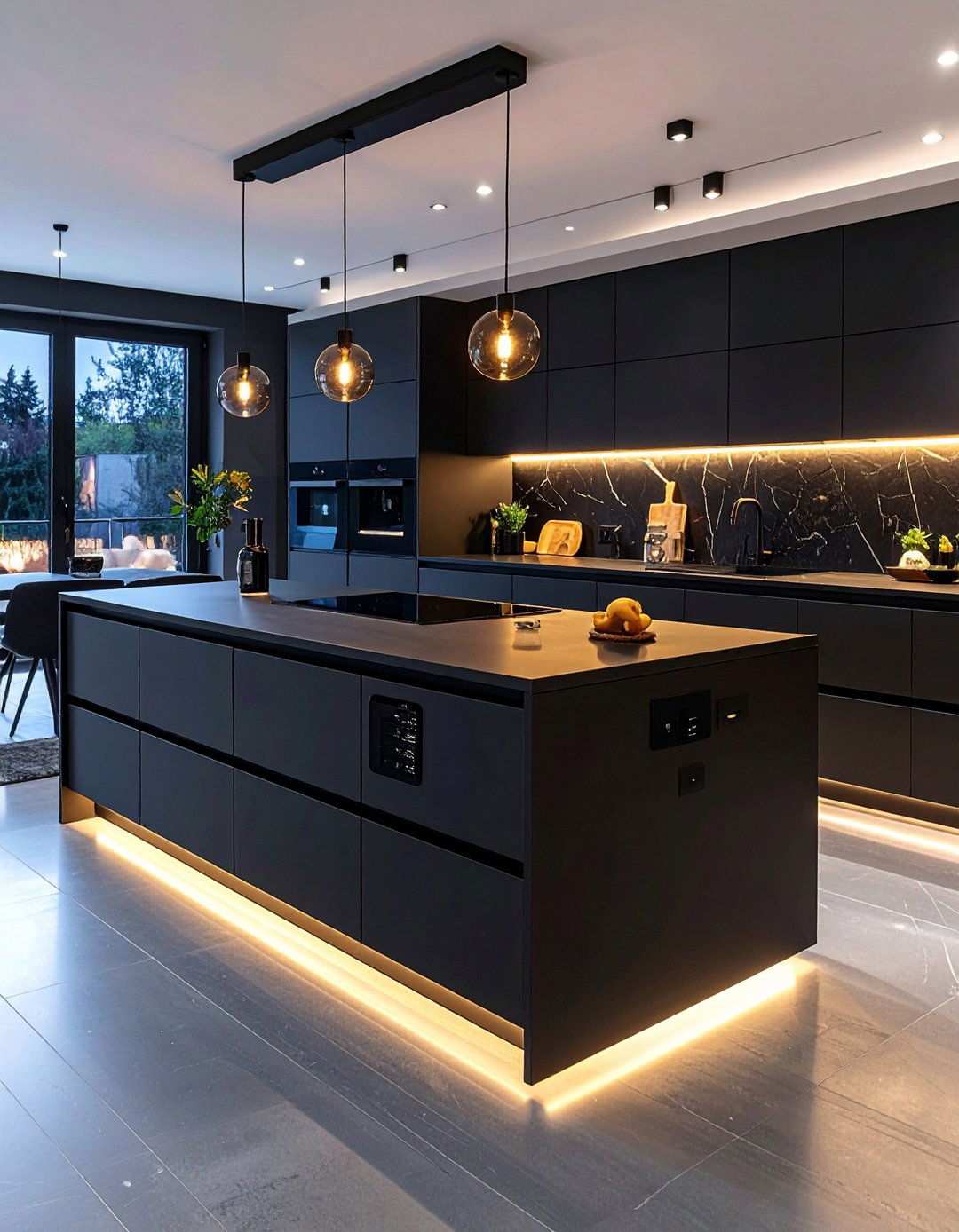 Smart Black Island Equipped with Charging Dock - 20 Black Kitchen Islands