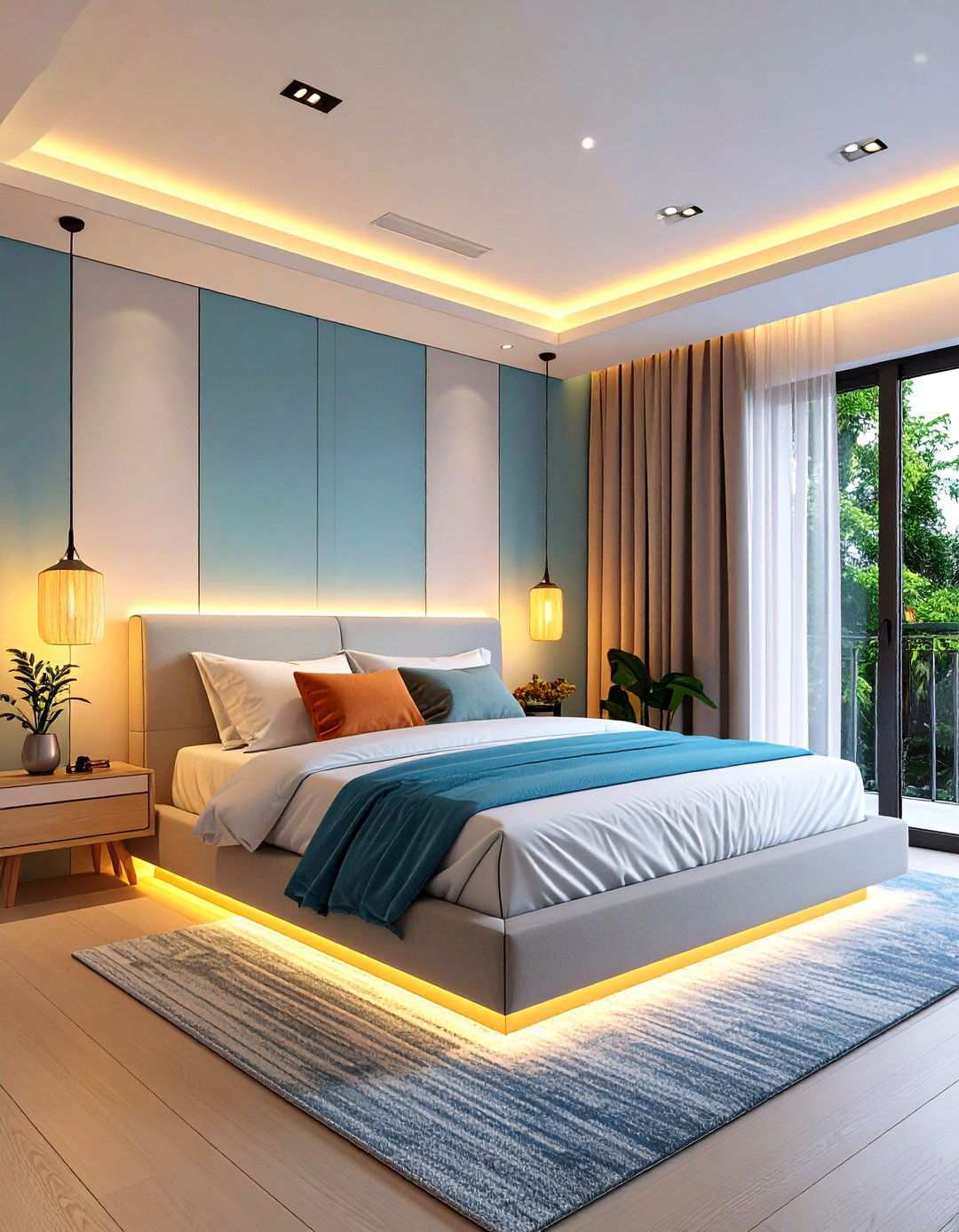 Smart Lighting Scenes Set the Mood of a Bachelor Room - 20 Bachelor Room Ideas