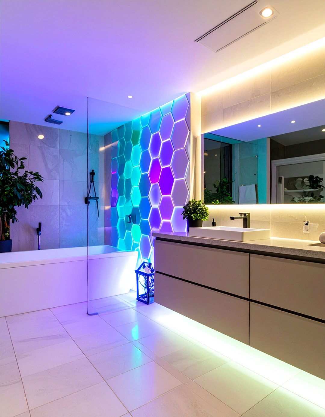 Smart Modular Light Bathroom Wall Paneling Lets You Reconfigure - 20 Bathroom Wall Paneling Ideas