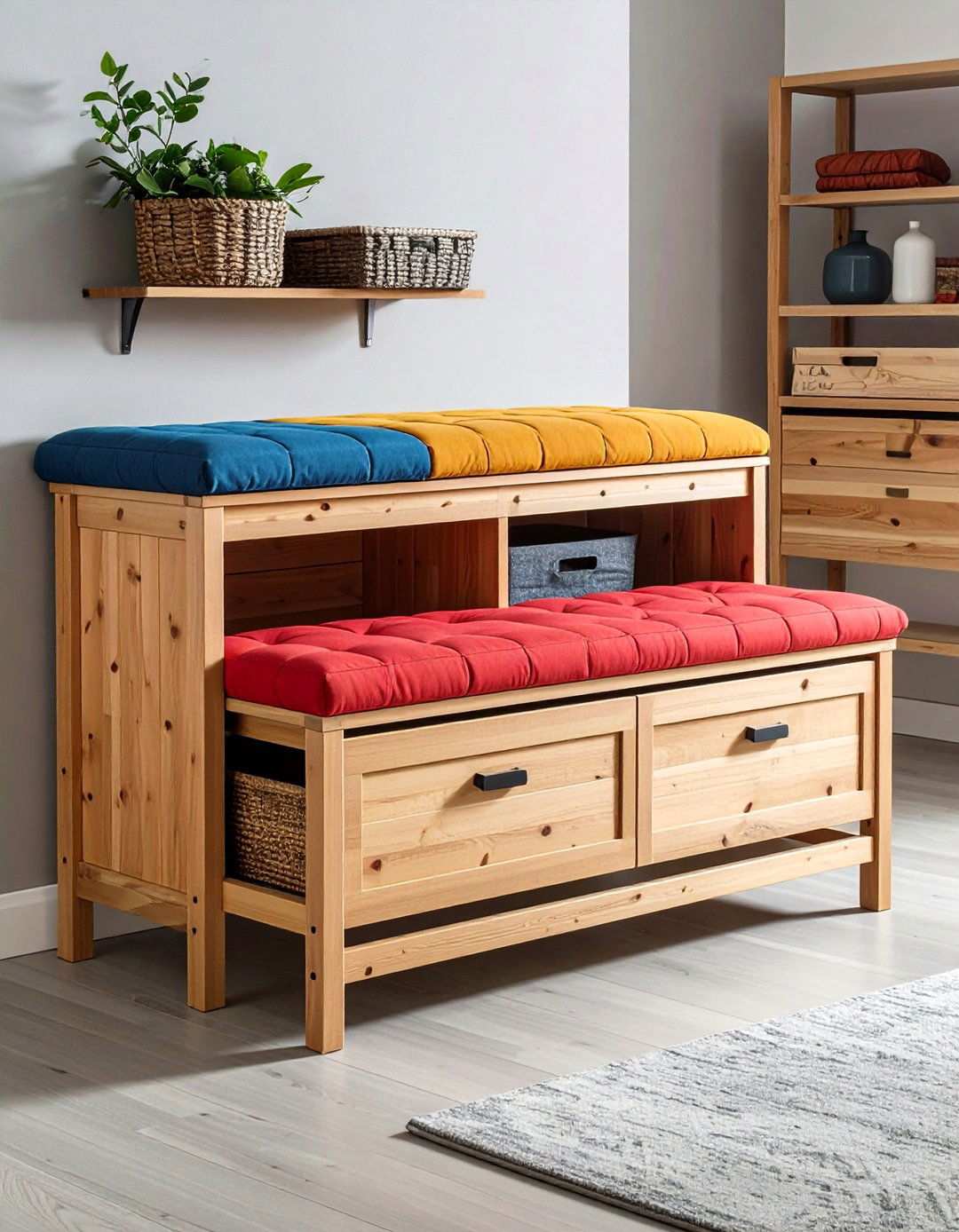 Smart Storage Benches for Organized Living - 20 Basement Furniture Ideas