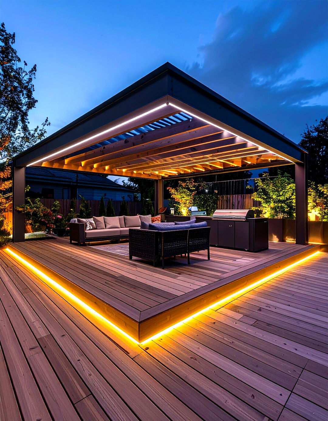Smart Technology Deck with Automated Features - 20 Backyard Deck Ideas