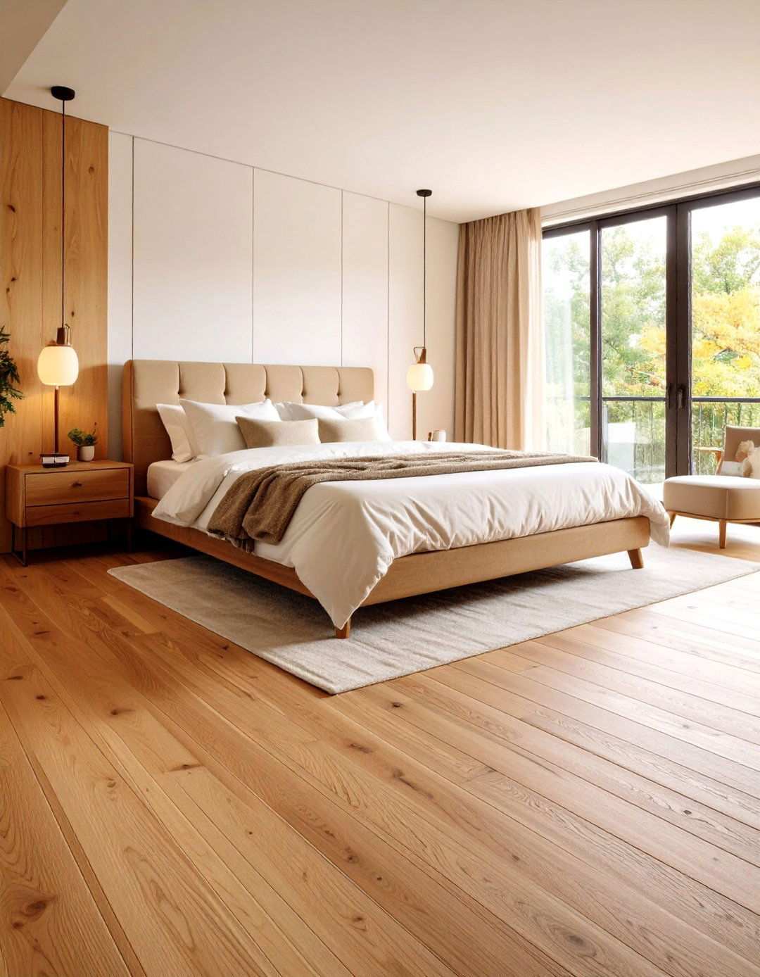 Solid Hardwood Plank Bedroom Flooring for Timeless Warmth - 20 Bedroom Flooring Ideas