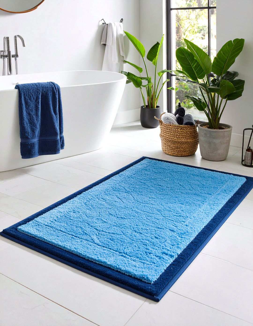 Spa Blue Mood Boosting Bathroom Rug - 20 Bathroom Rug Ideas