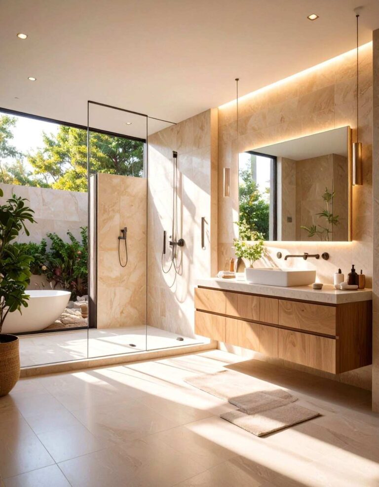 Spa Like Beige Bathroom Sanctuary - 20 Beige Bathroom Ideas