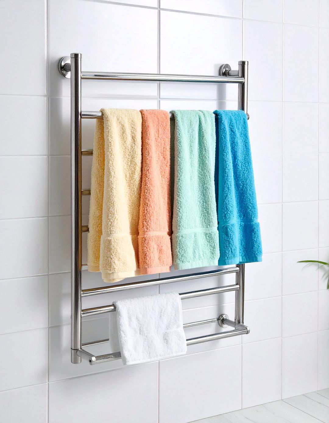 Space Savvy Wall Mounted Towel Rack - 20 Bathroom Towel Rack Ideas