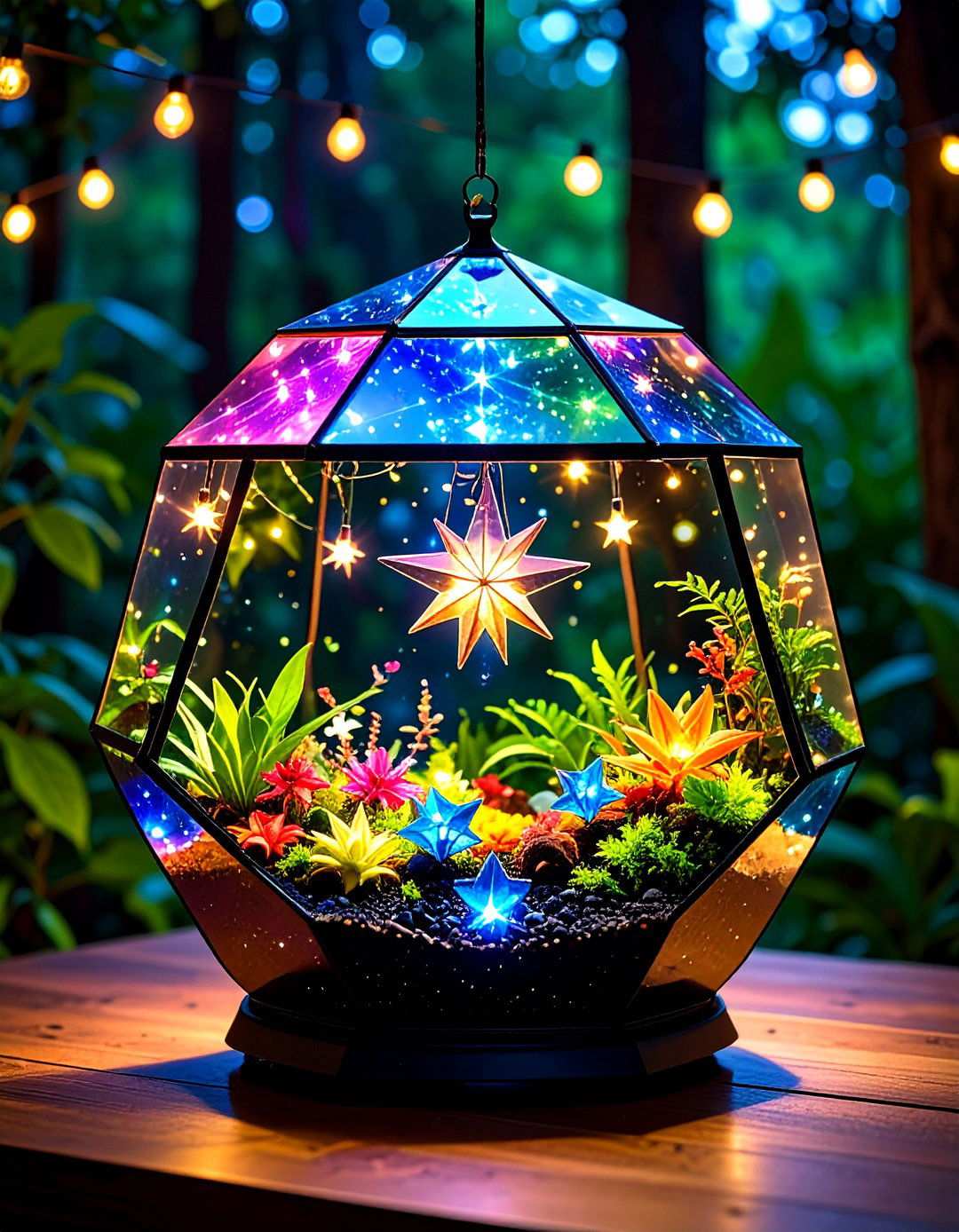 Starburst Terrarium Centerpiece - 20 Black and Gold Centerpiece Ideas