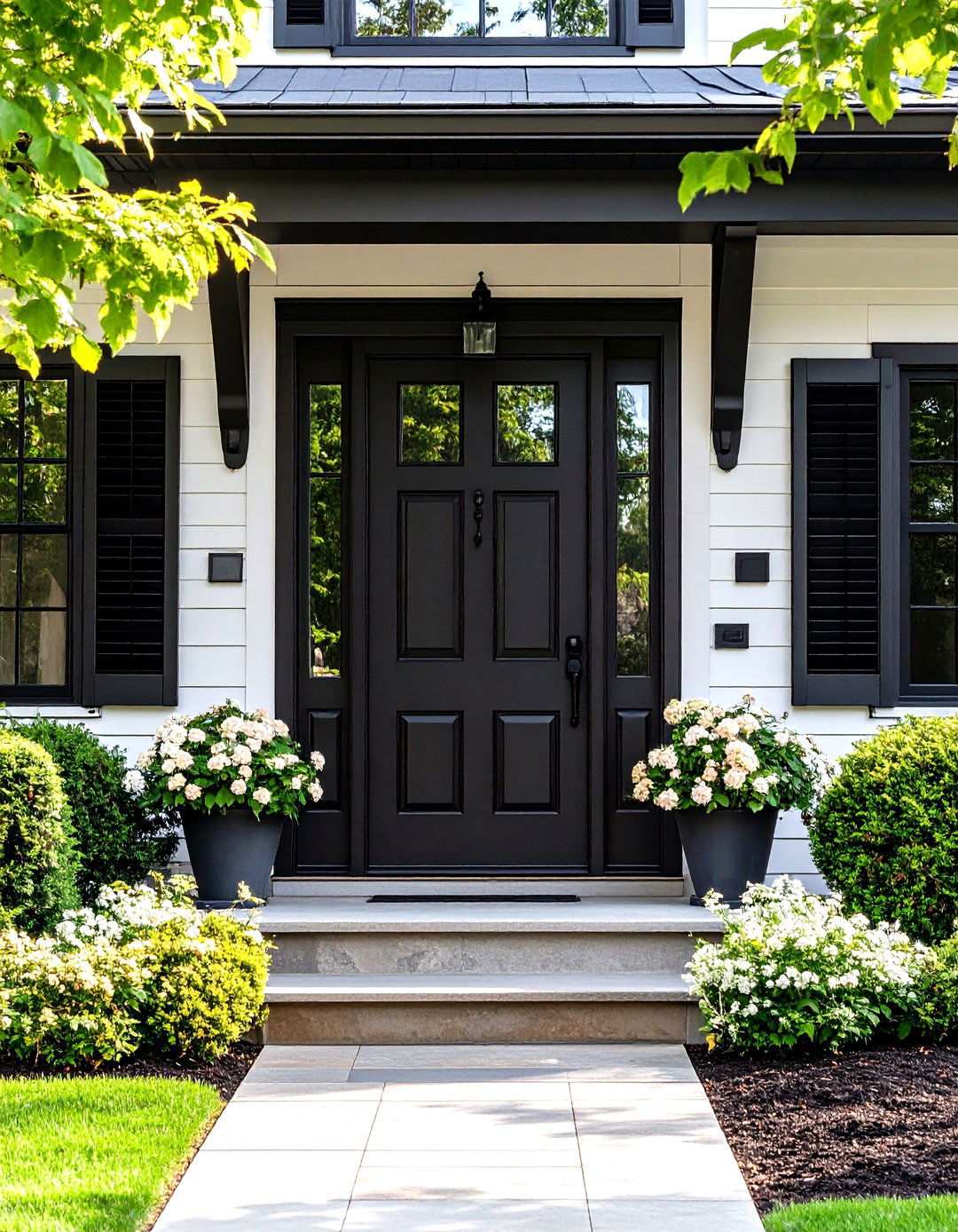 Statement Black Front Doors and Trim Strategies - 20 Black House Exteriors & Paint Colors