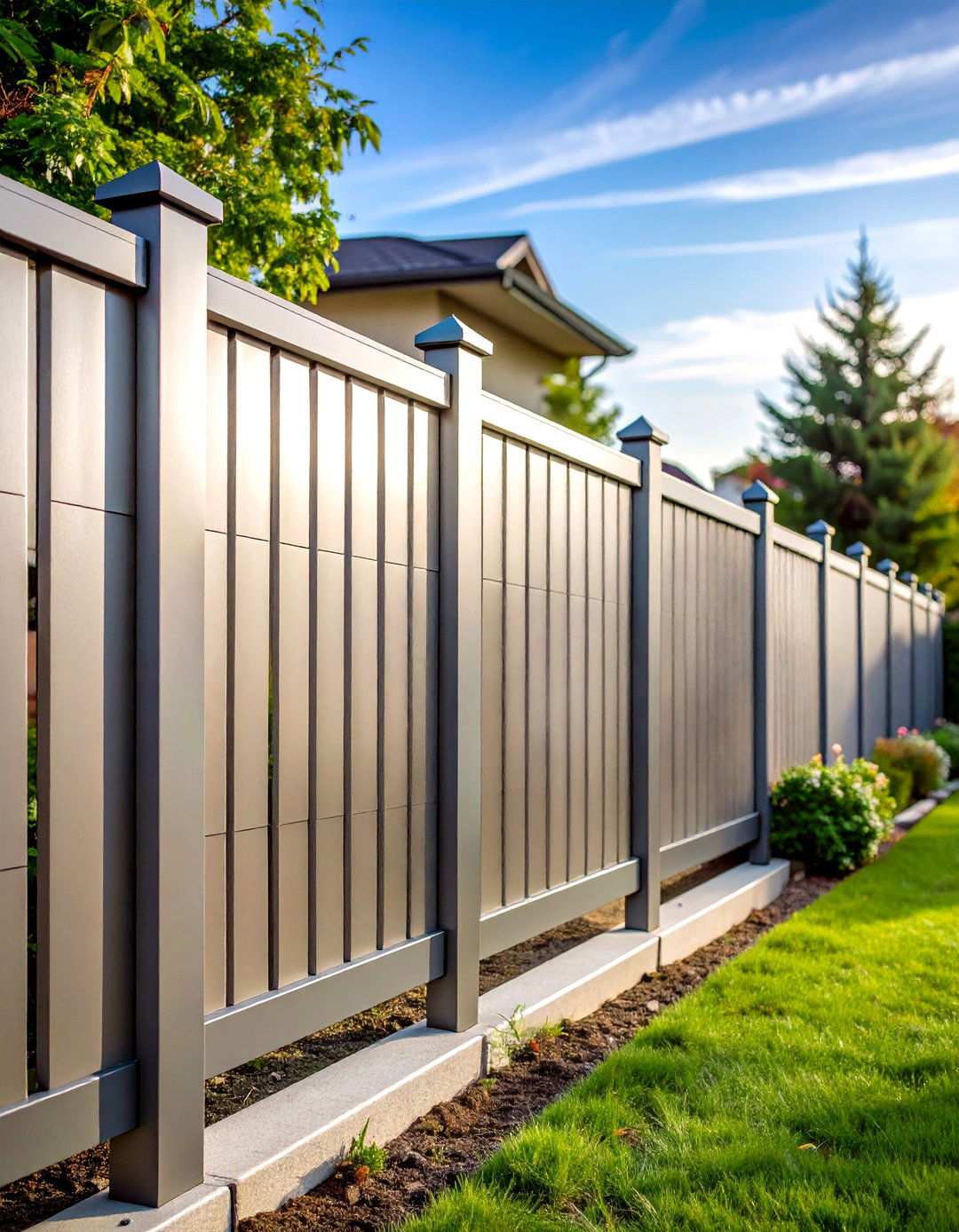 Steel Panel Backyard Fence - 20 Backyard Fence Ideas
