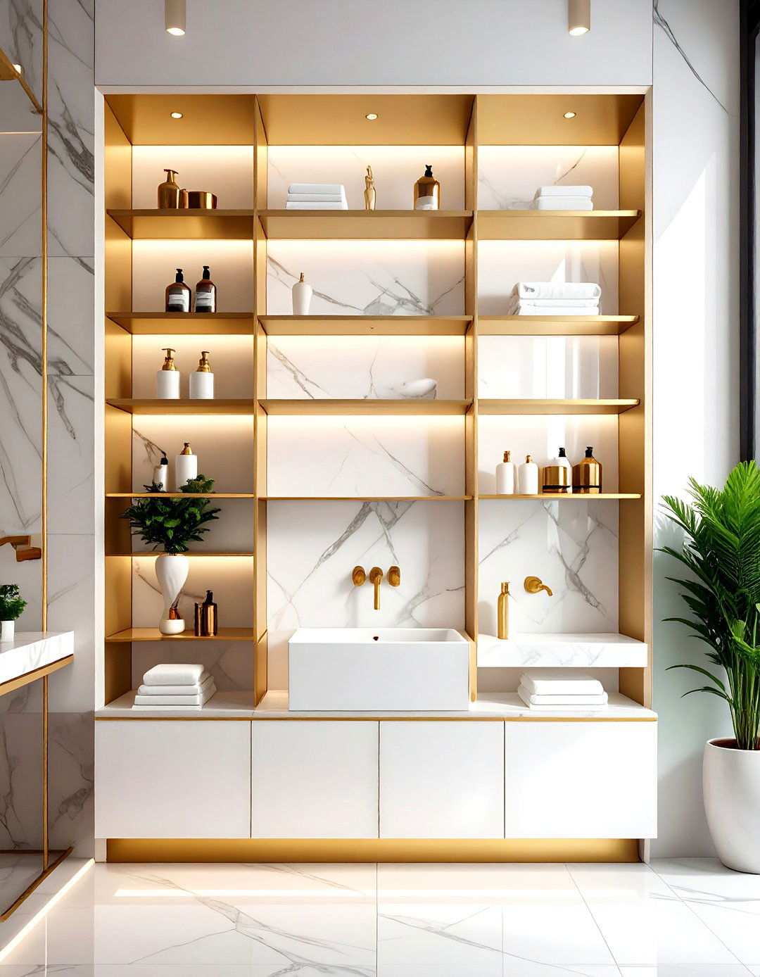 Stepped and Layered Design Elements - 20 Art Deco Bathroom Ideas