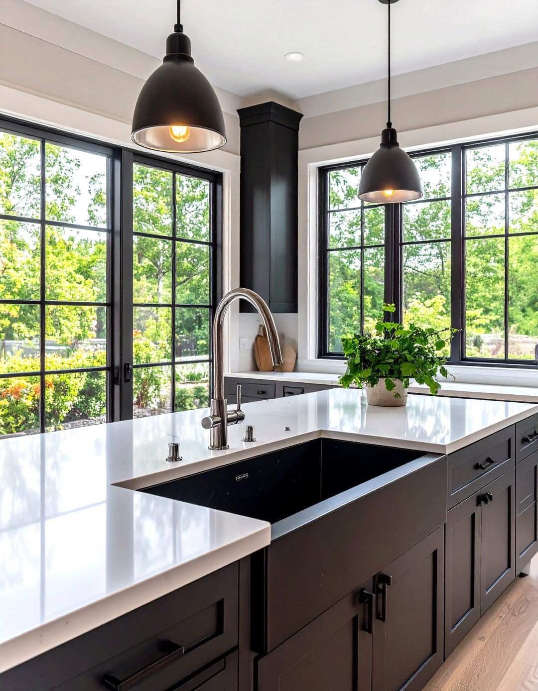 Stick with Chrome Fixtures for True Timelessness - 20 Black and White Kitchen Ideas