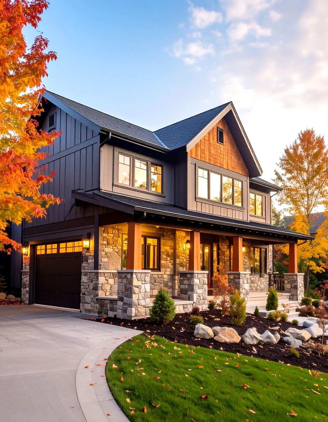 Stone Wainscoting Barndominium Elegance - 20 Barndominium Exterior Ideas