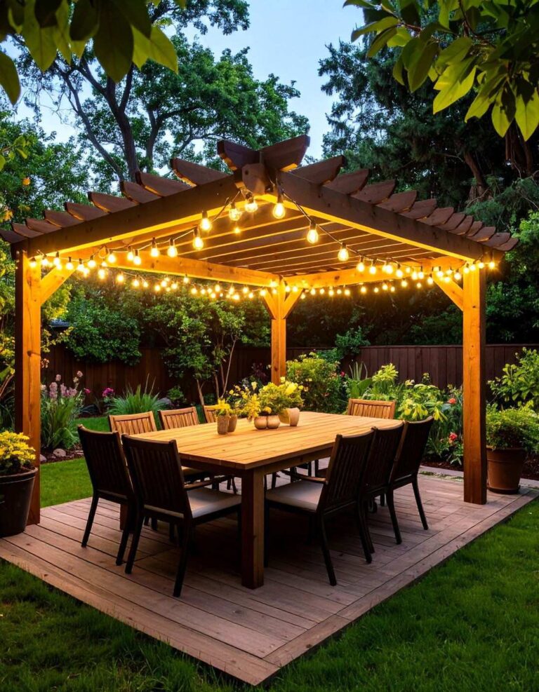 String Light Canopies for Magical Backyard Ambiance - 20 Backyard Lighting Ideas