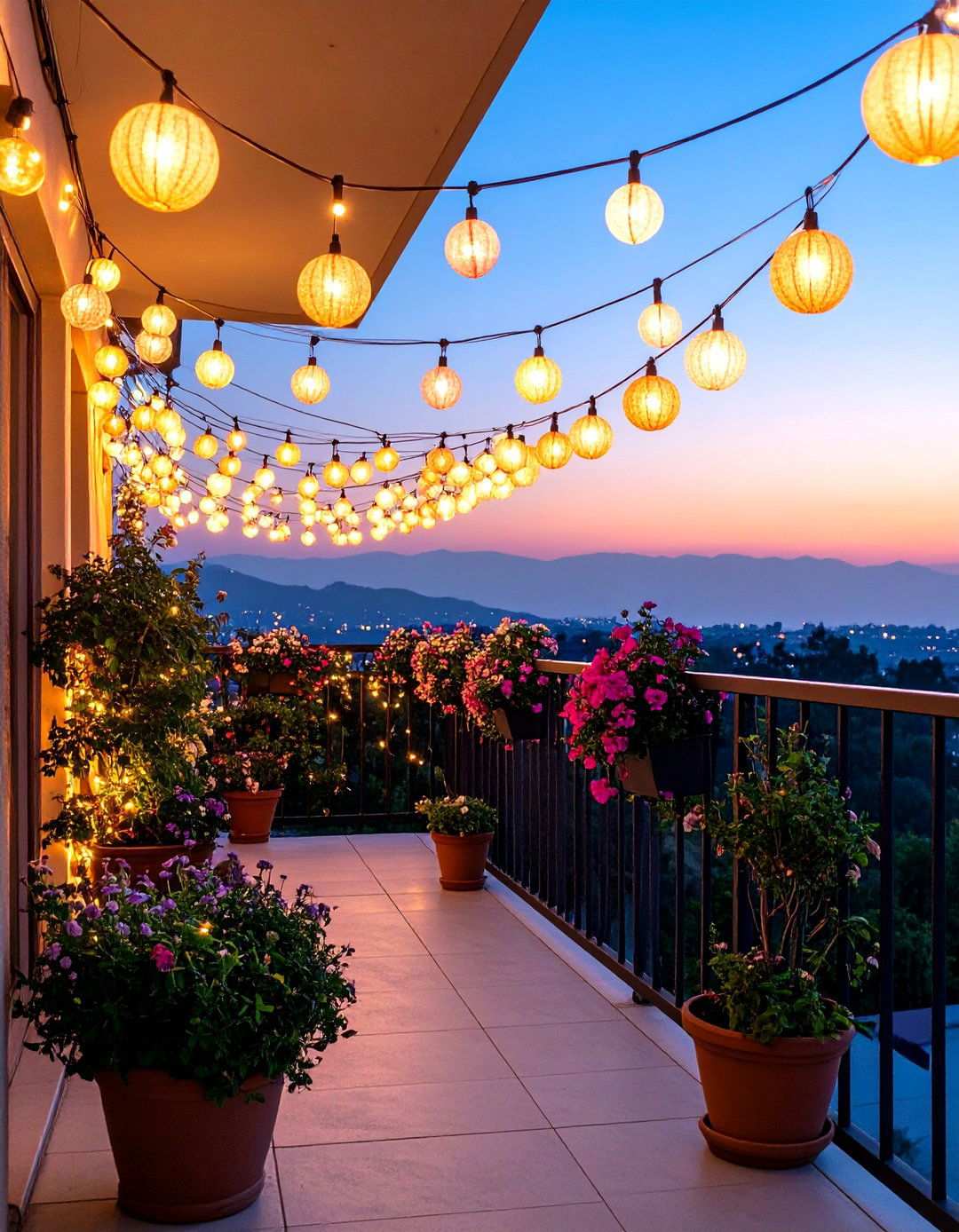 String Light Magic for Balcony Ambiance - 20 Balcony Ideas