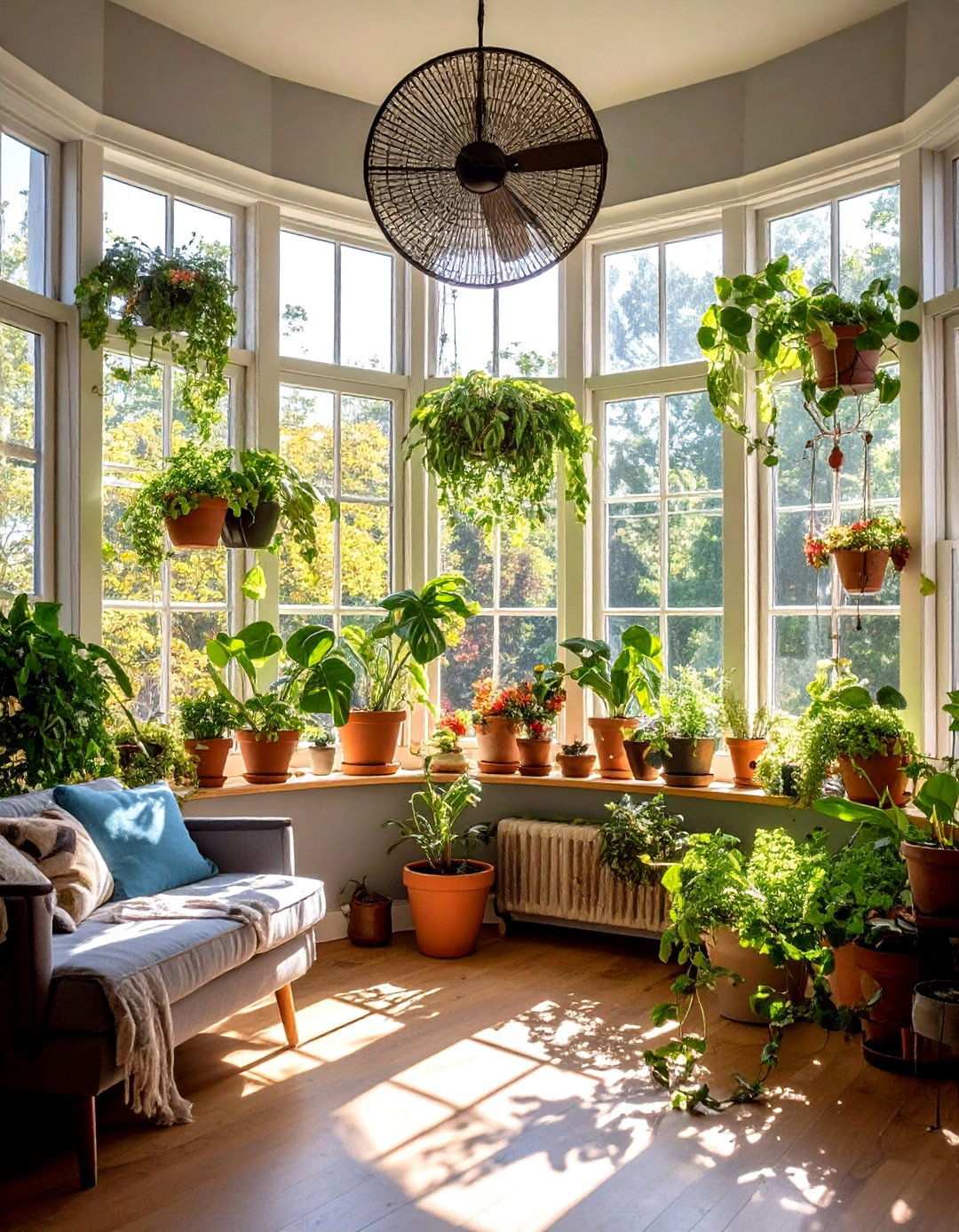 Sun Soaked Bay Window Plant Shelf - 20 Bay Window Ideas