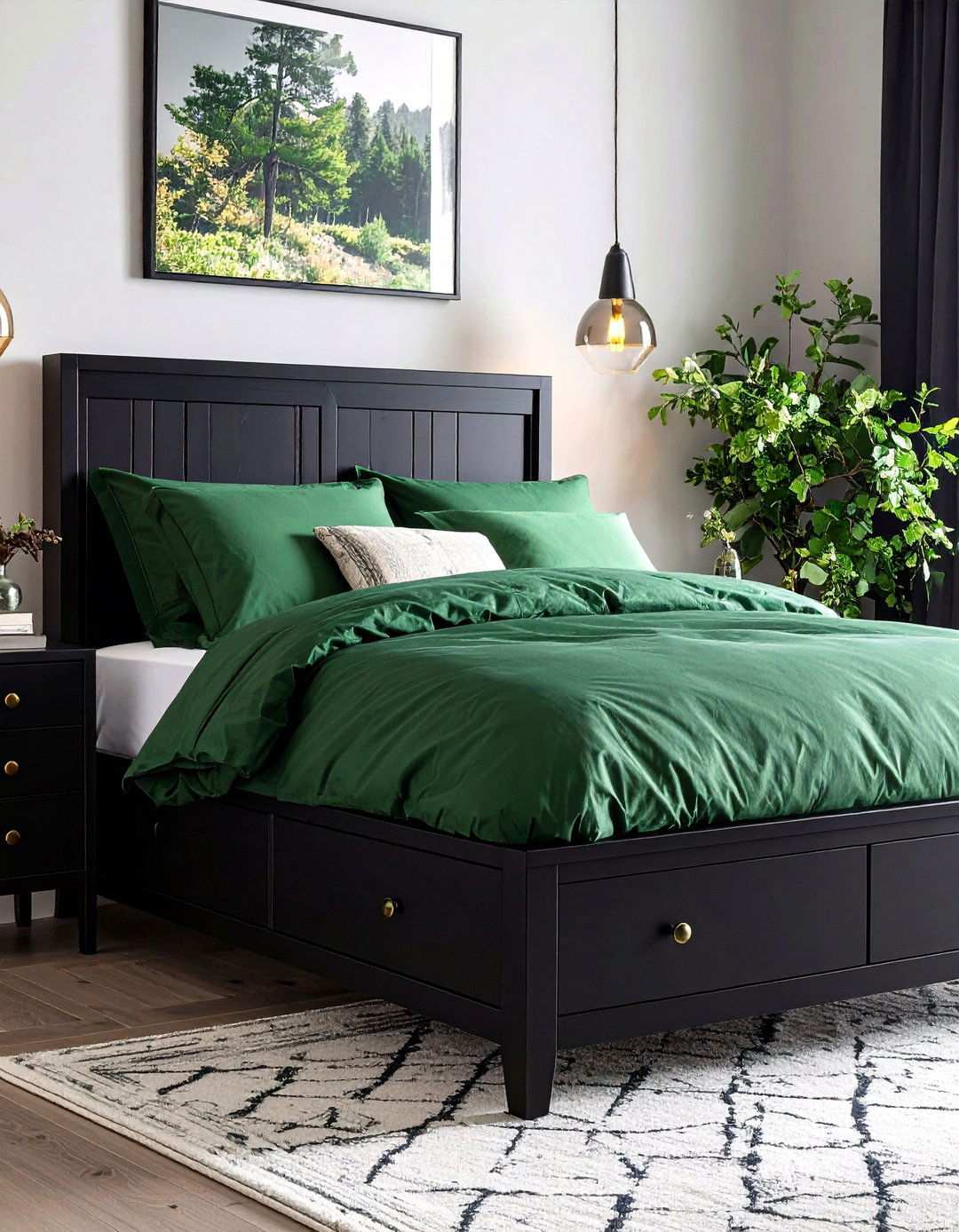Sustainable Upcycled Furnishings - 20 Black and Green Bedroom Design Ideas