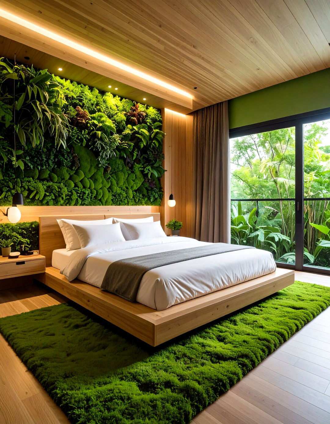Sustainable Vertical Garden Bedrooms with Living Walls - 20 2100s Room Ideas